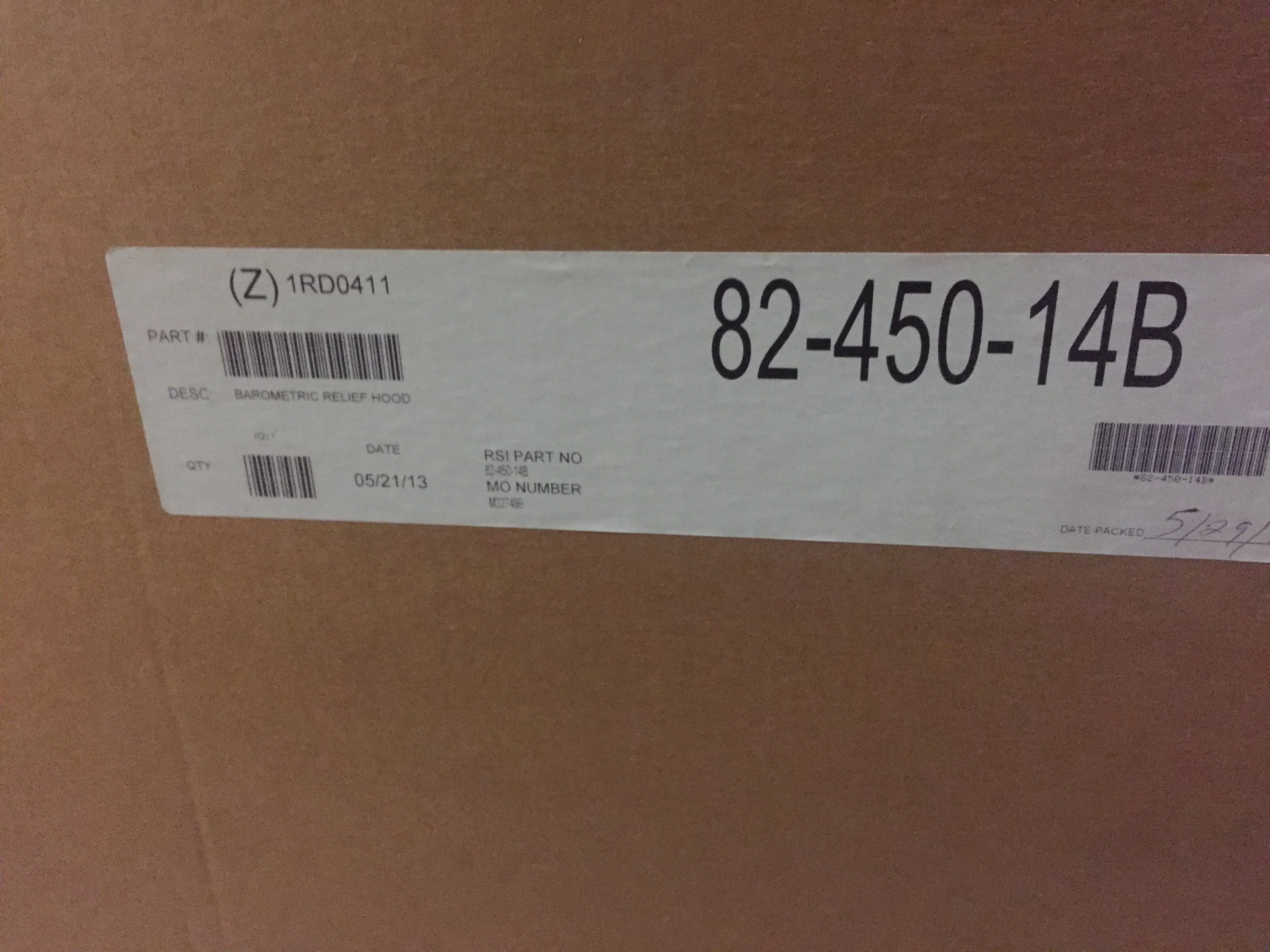 0-100% Barometric Relief Damper For Use With 7.5 - 12.5 Ton Unit - Image 3