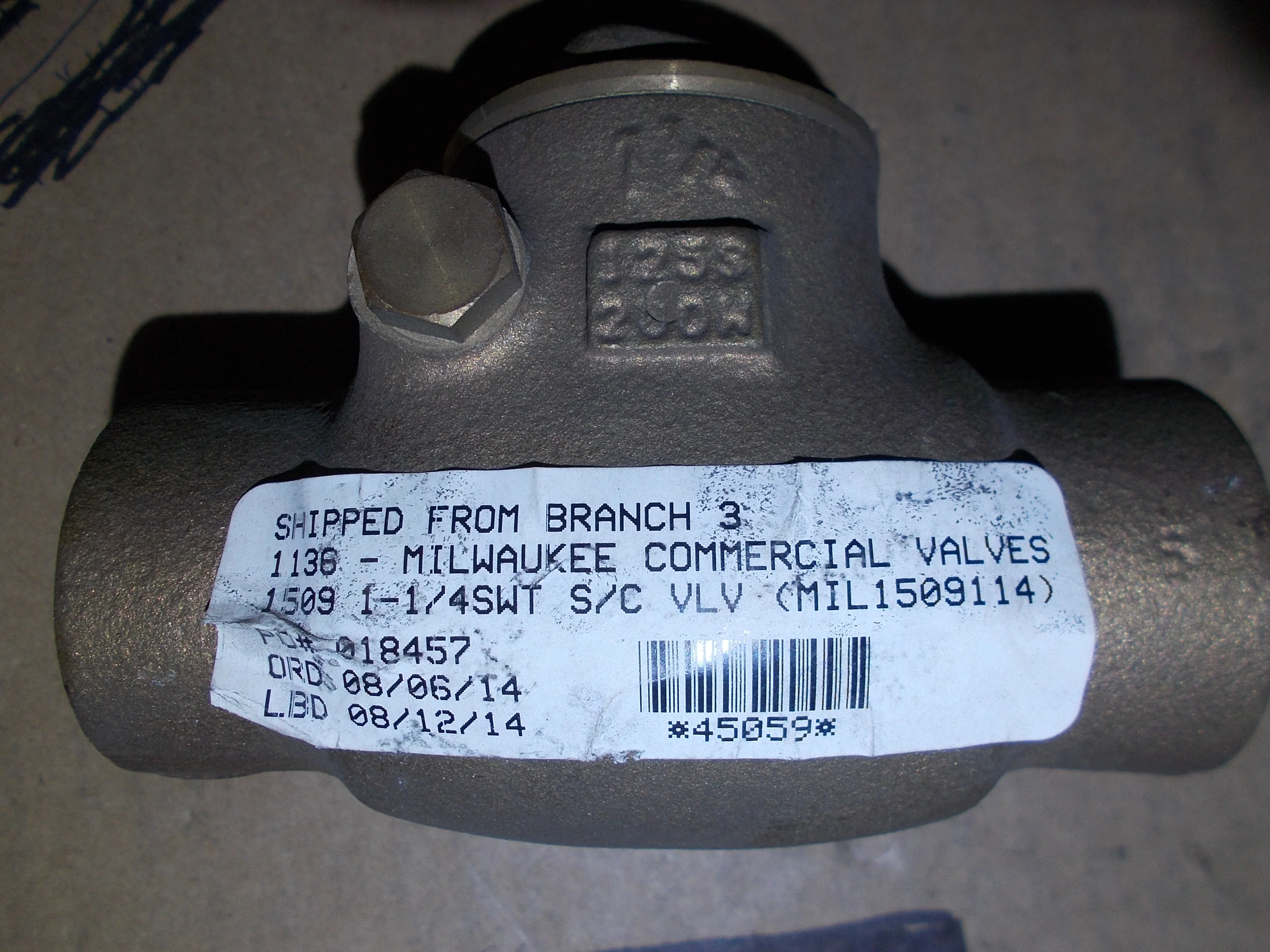 1 1/4" Sweat Bronze Swing Check Valve - Image 4