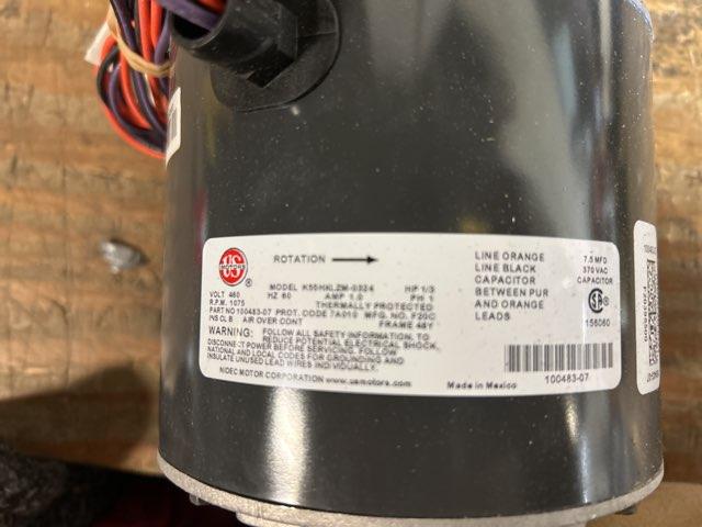 1/3 HP Condenser Fan Motor 460/60/1 1075 Rpm 1 Speed - Image 3