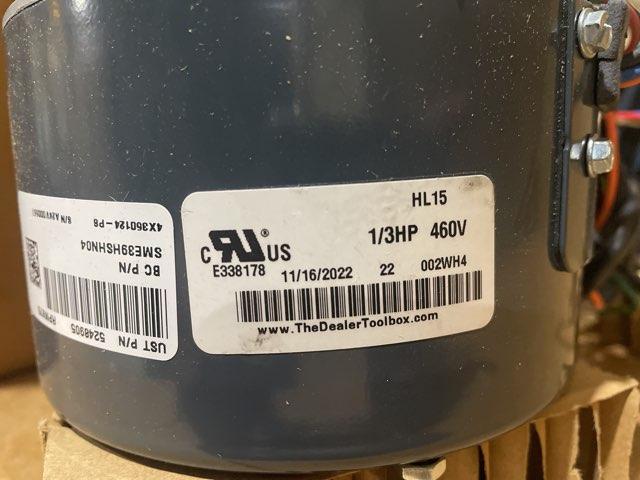 1/3 HP Fan Motor 460/60/3 875 Rpm 1 Speed - Image 4