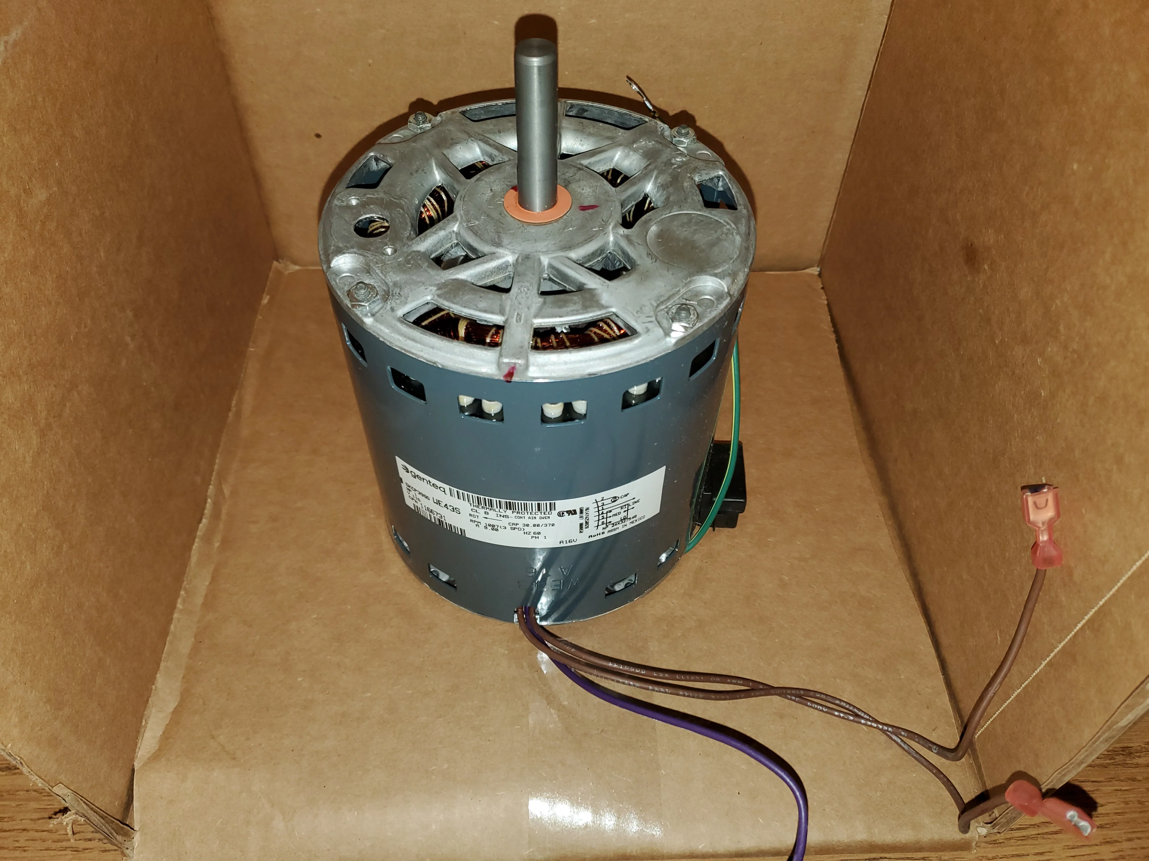 1 HP Blower Motor, 115/60/1 RPM 1007/3-Speed