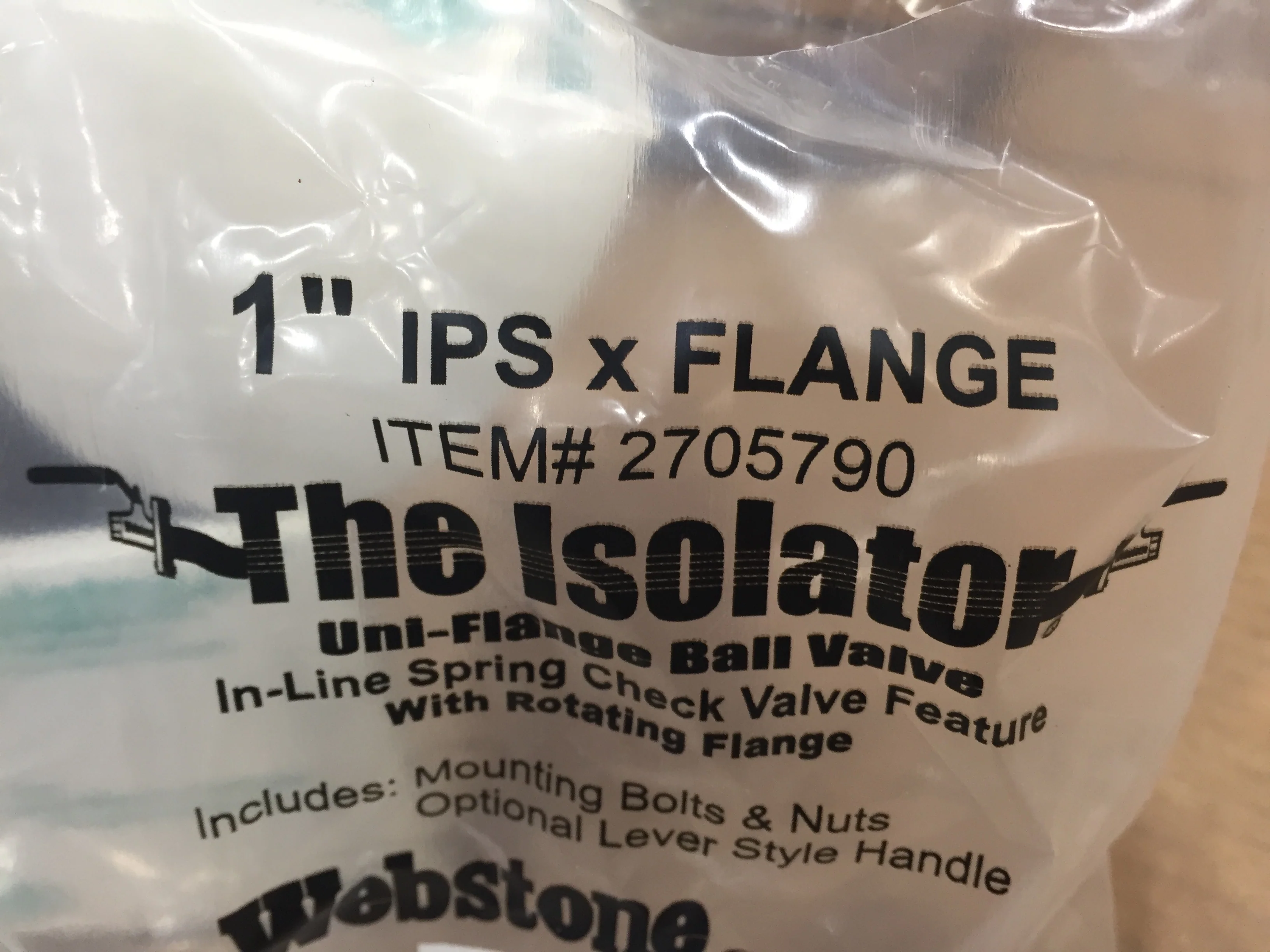 1" IPS X Flange Ball Valve w/In-Line Spring Check Valve w/Rotating Flange - Image 4