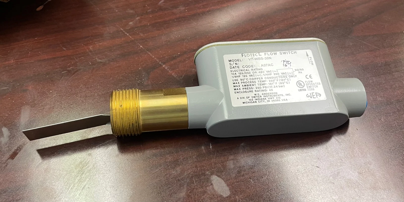 10 Amp Flow Switch, 125-250-480/60-50/1 or 3 - Image 6