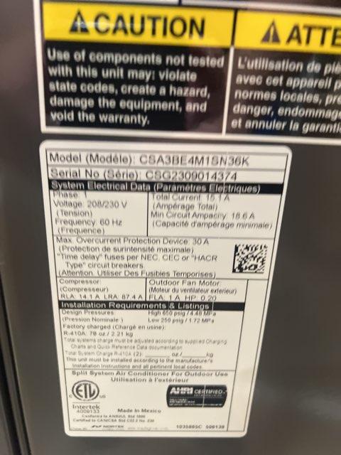 3 Ton Single-Stage Split-System Air Conditioner 208-230/60/1 R410A 14.3 SEER2 - Image 2