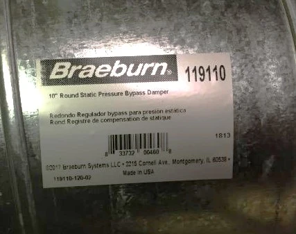 10" Round Static Pressure Bypass Damper - Image 3