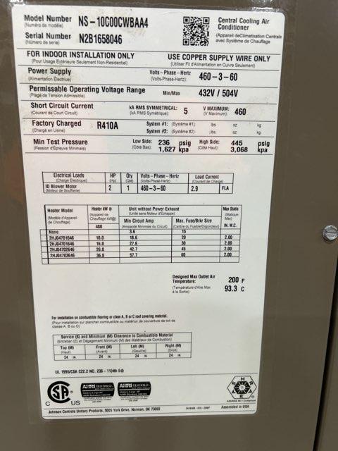 10 Ton AC/HP ECM Upflow/Horizontal Air Handler 460/60/3 R-410A CFM 5000 - Image 4