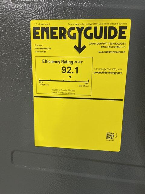 100,000 BTU Low NOx 1-Stg Upflow/Horizontal ECM Multi Speed Gas Furnace 92% 115/60/1 CFM: 1600 - Image 3