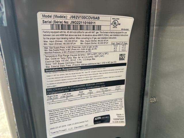 100,000 BTU Two-Stage Downflow ECM Variable Speed Gas Furnace 96% AFUE 115/60/1 CFM: 2000 - Image 4