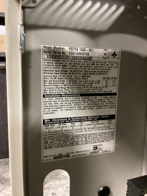 100,000 BTU Two-Stage Low NOx Upflow/Horizontal ECM Variable Speed Gas Furnace 80% 115/60/1 CFM 1000 - Image 2