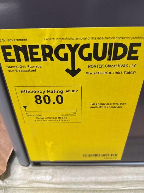 100,000 BTU Ultra Low NOx Up/Horz ECM Multi Speed Gas Furnace 80% and 5 Ton Multi Cased A Coil R410A - Image 5