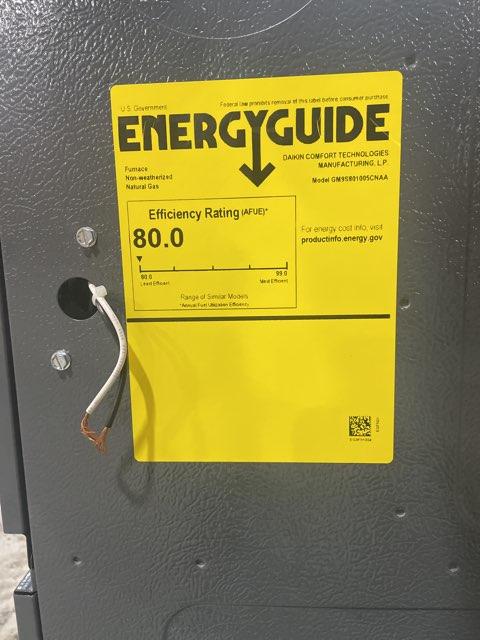 100,000 BTU Up/Horz Multi Speed Gas Furnace 80%, 5 Ton Heat Pump 15 SEER, 5 Ton Multi Cased A Coil - Image 5