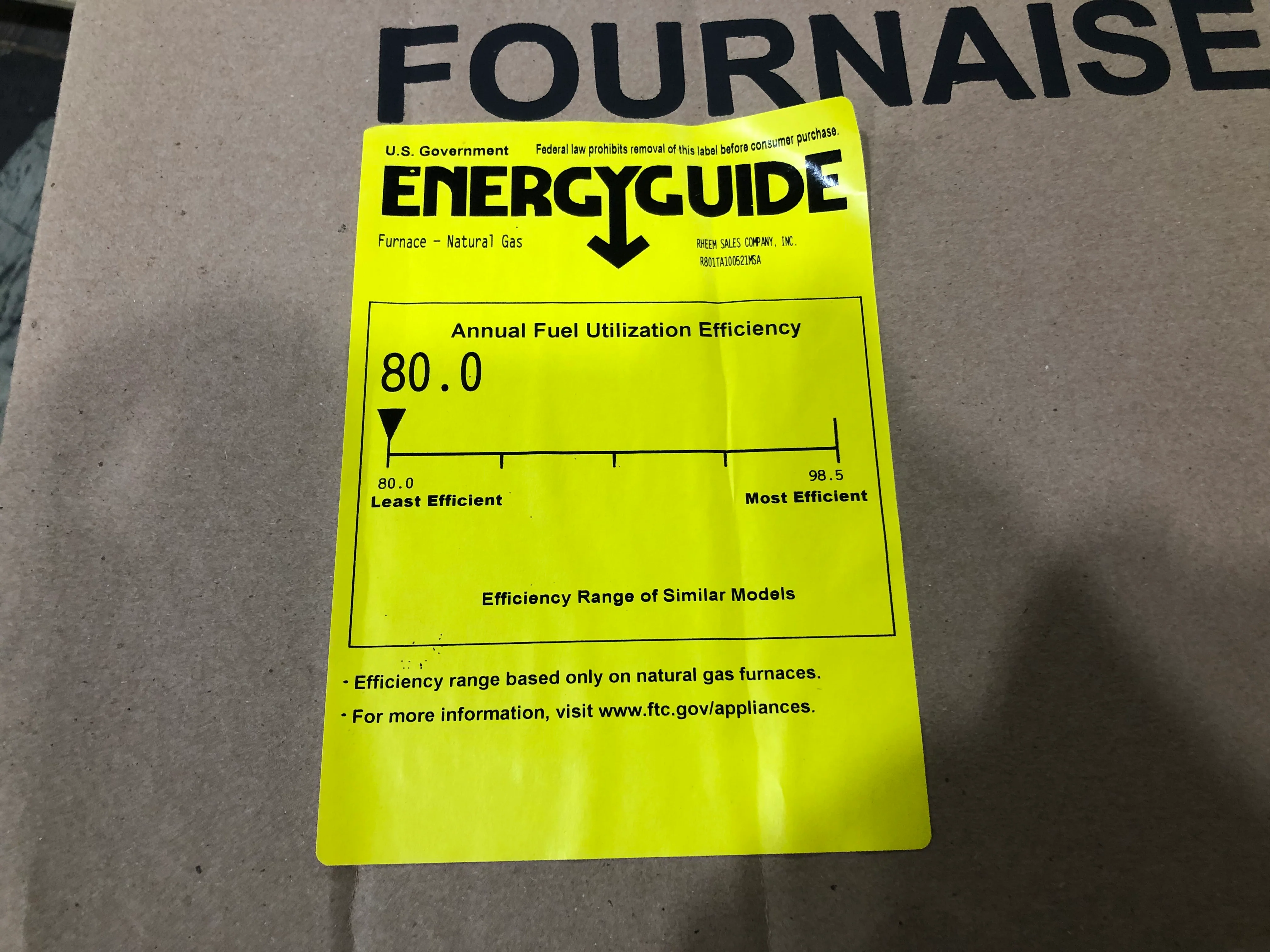 100,000 BTU "ACHIEVER PLUS" SERIES UPFLOW/HORIZONTAL NATURAL GAS FURNACE 80% 115/60/1 CFM 1850 - Image 4