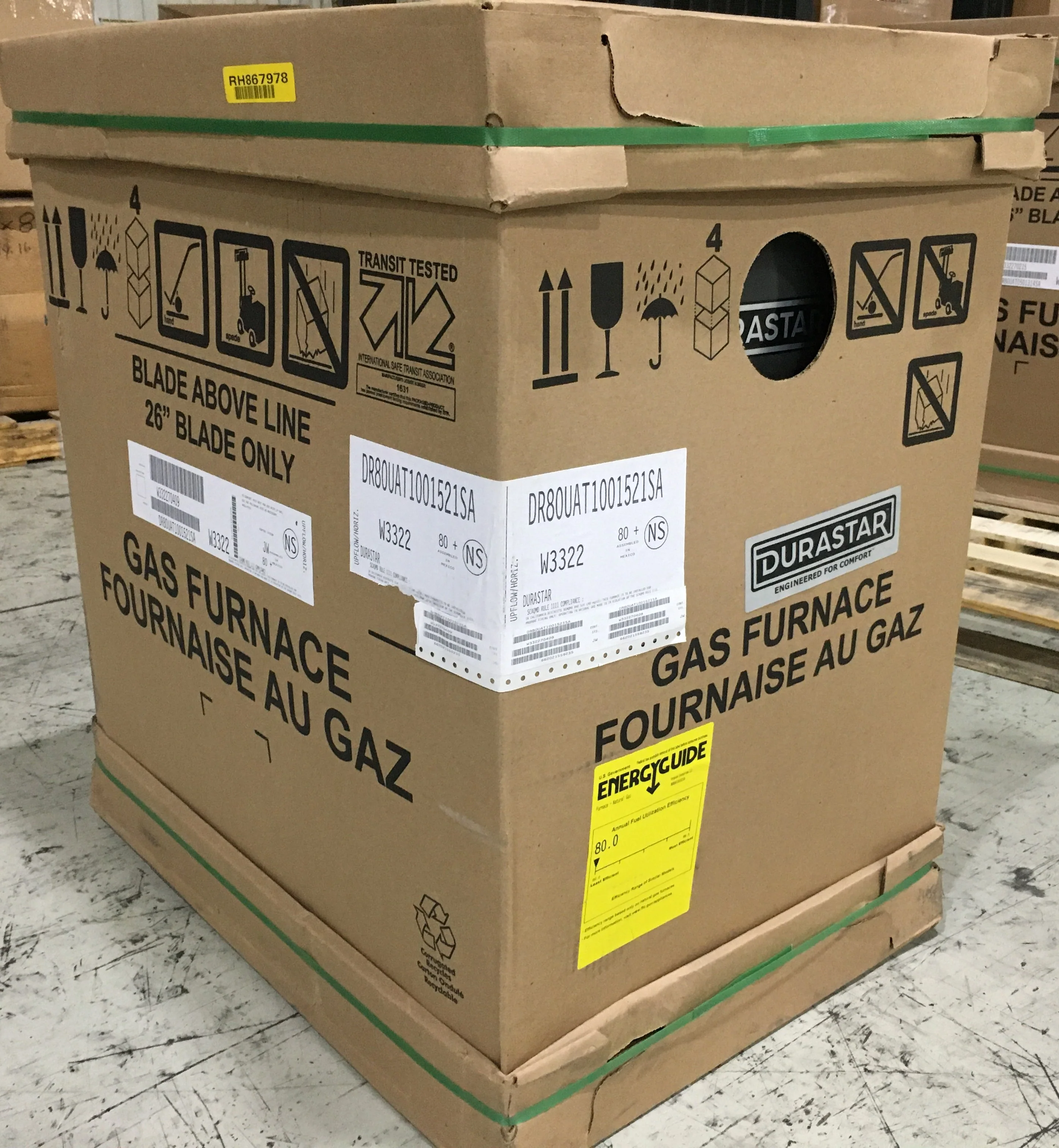 100,000 BTU Single Stage Upflow/Horizontal PSC Natural Gas Furnace; 80%, 115/60/1, CFM: 2000 - Image 6