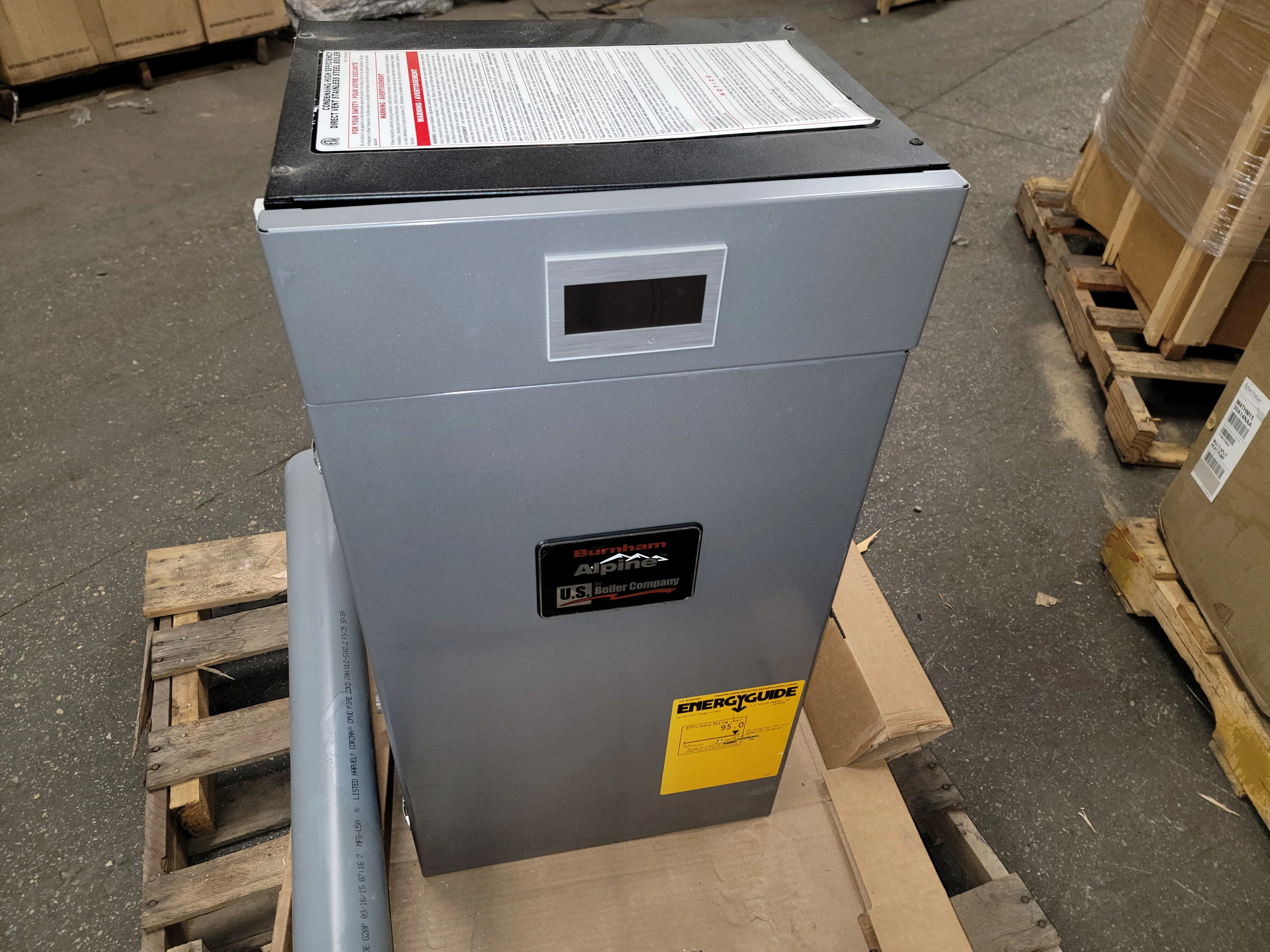 105,000 Btu Alpine Series Stnl Steel Cond Hi Eff Dir Vent Gas Hot Water Floor Mount Boiler