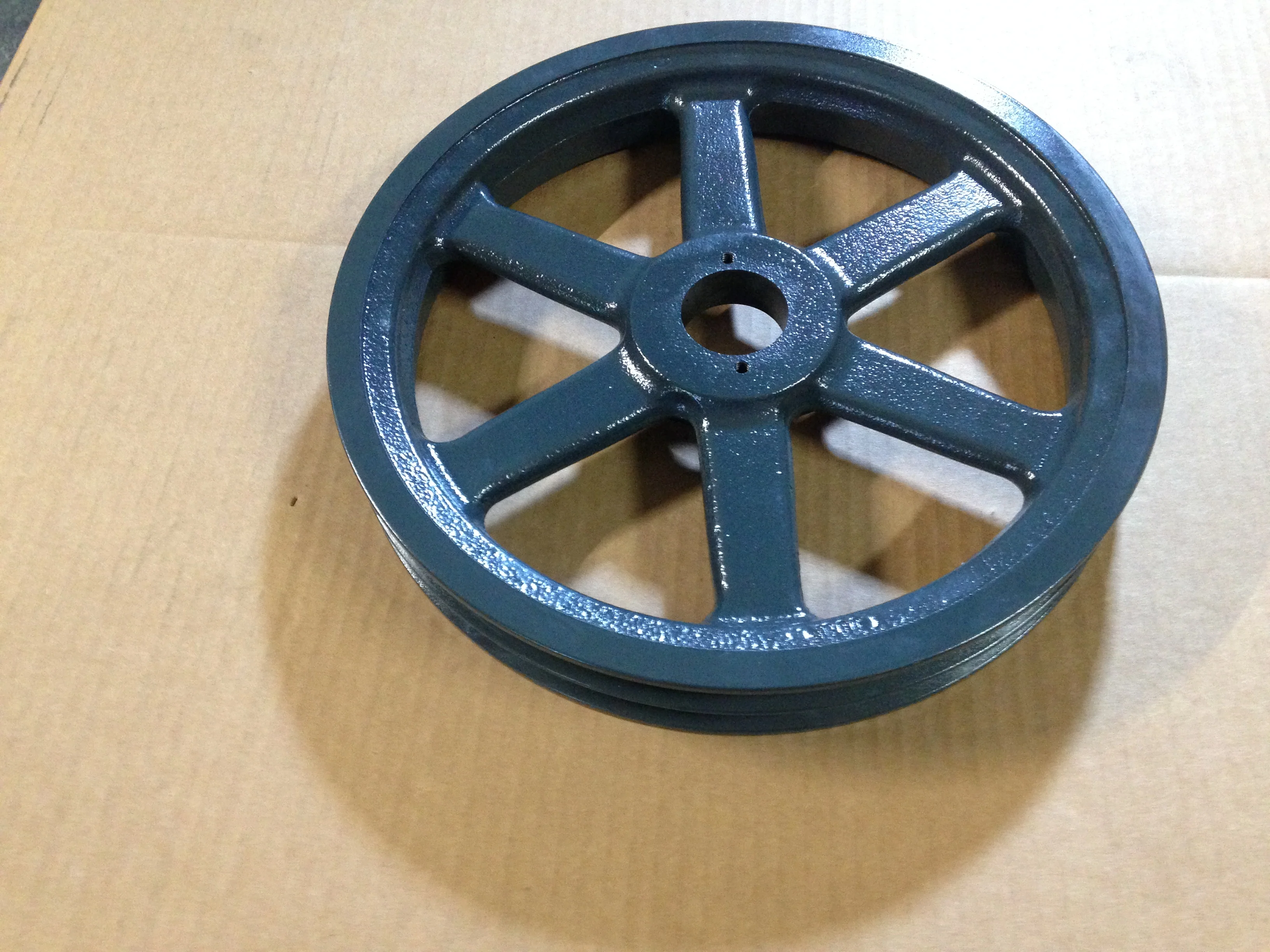 11 3/4"DIA CAST IRON 2-GROOVE SPLIT TAPER BUSHING V-BELT PULLEY