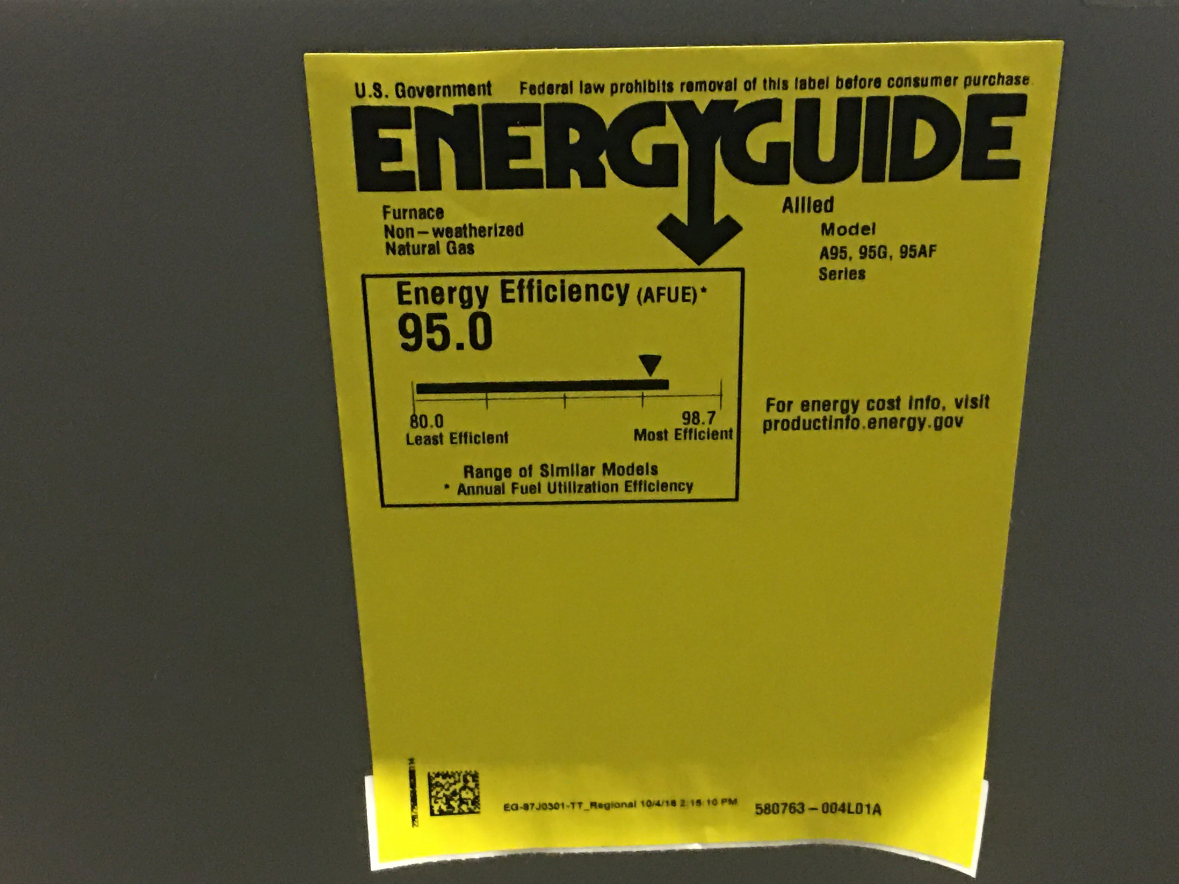 110,000 BTU 1-Stg Downflow Gas Furnace 95% with 3.5 Ton 1-Stg SS Air Conditioner R410A 13.4 SEER2 - Image 4