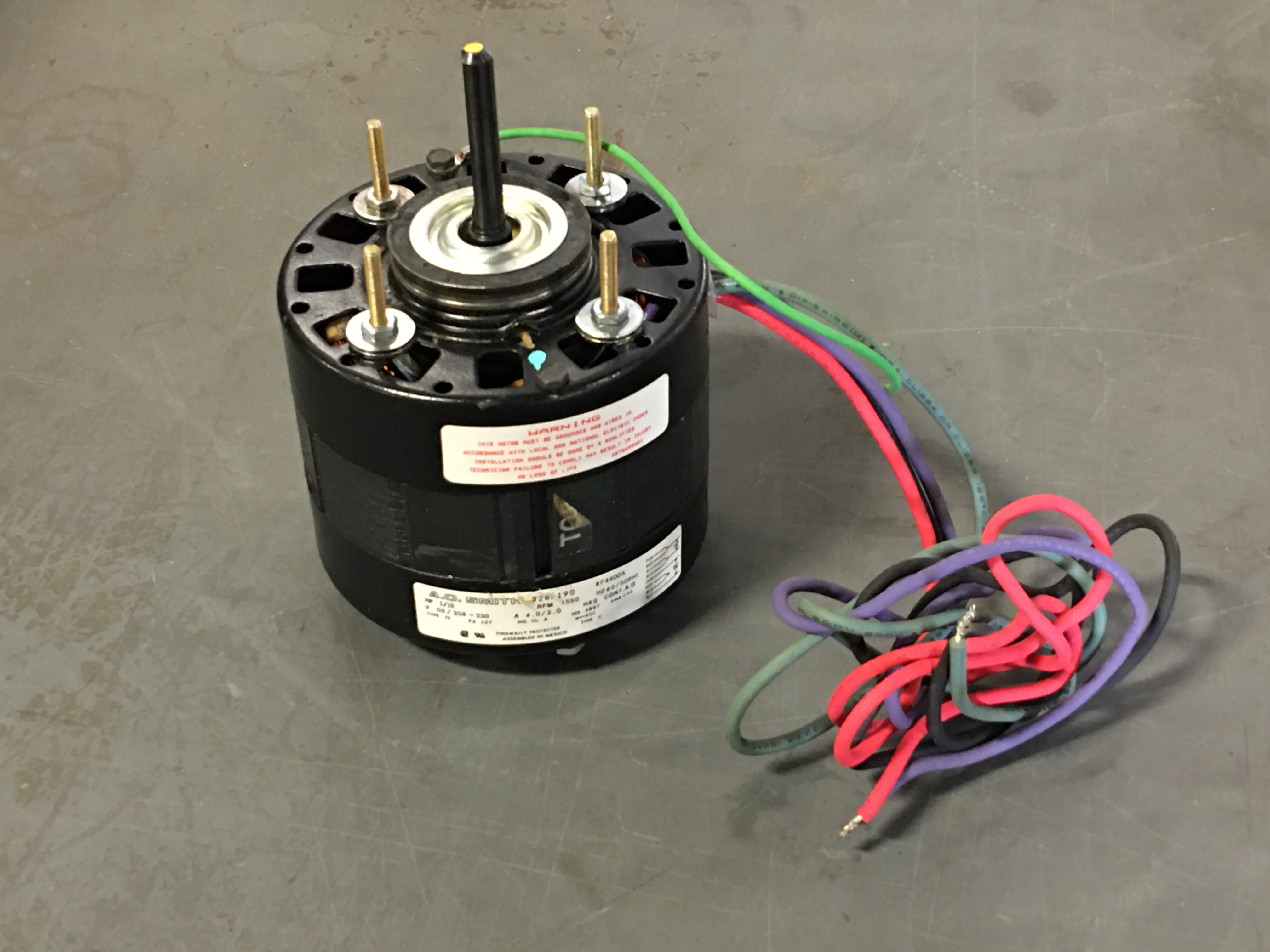 1/10 HP Motor 115/208-230/50-60/1 1550 RPM 1 Speed - Image 2