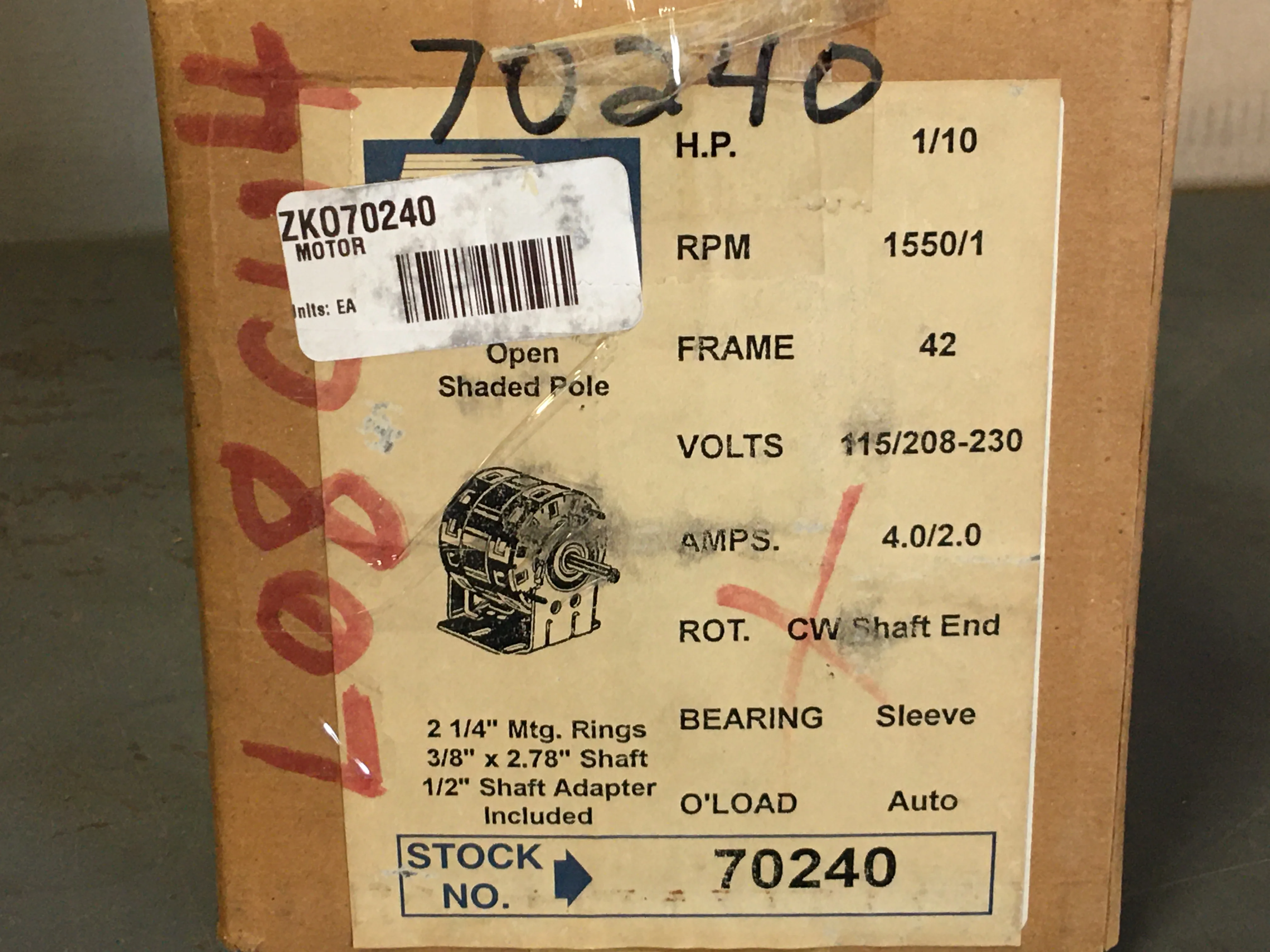 1/10 HP Motor 115/208-230/50-60/1 1550 RPM 1 Speed - Image 7