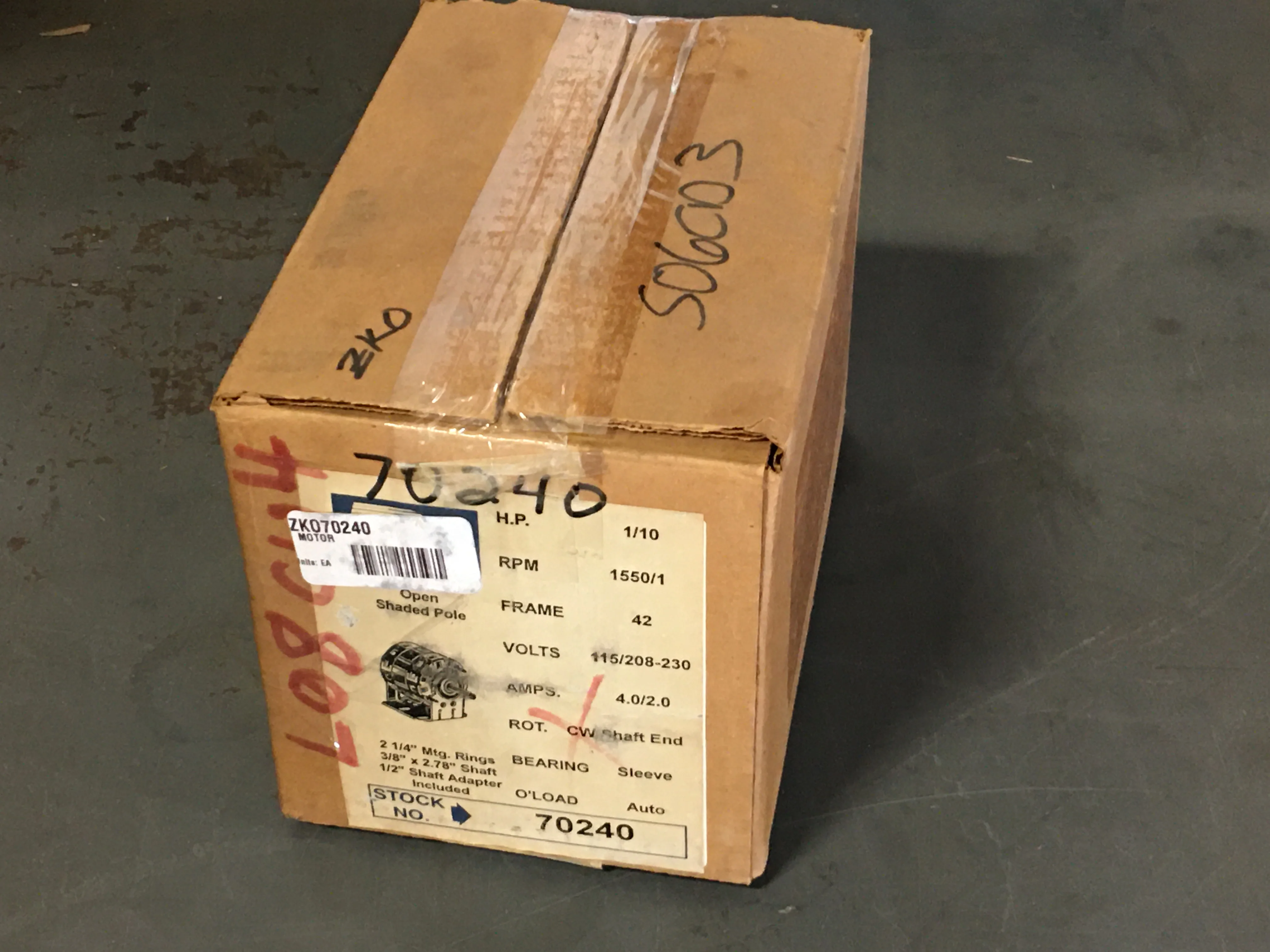 1/10 HP Motor 115/208-230/50-60/1 1550 RPM 1 Speed - Image 8