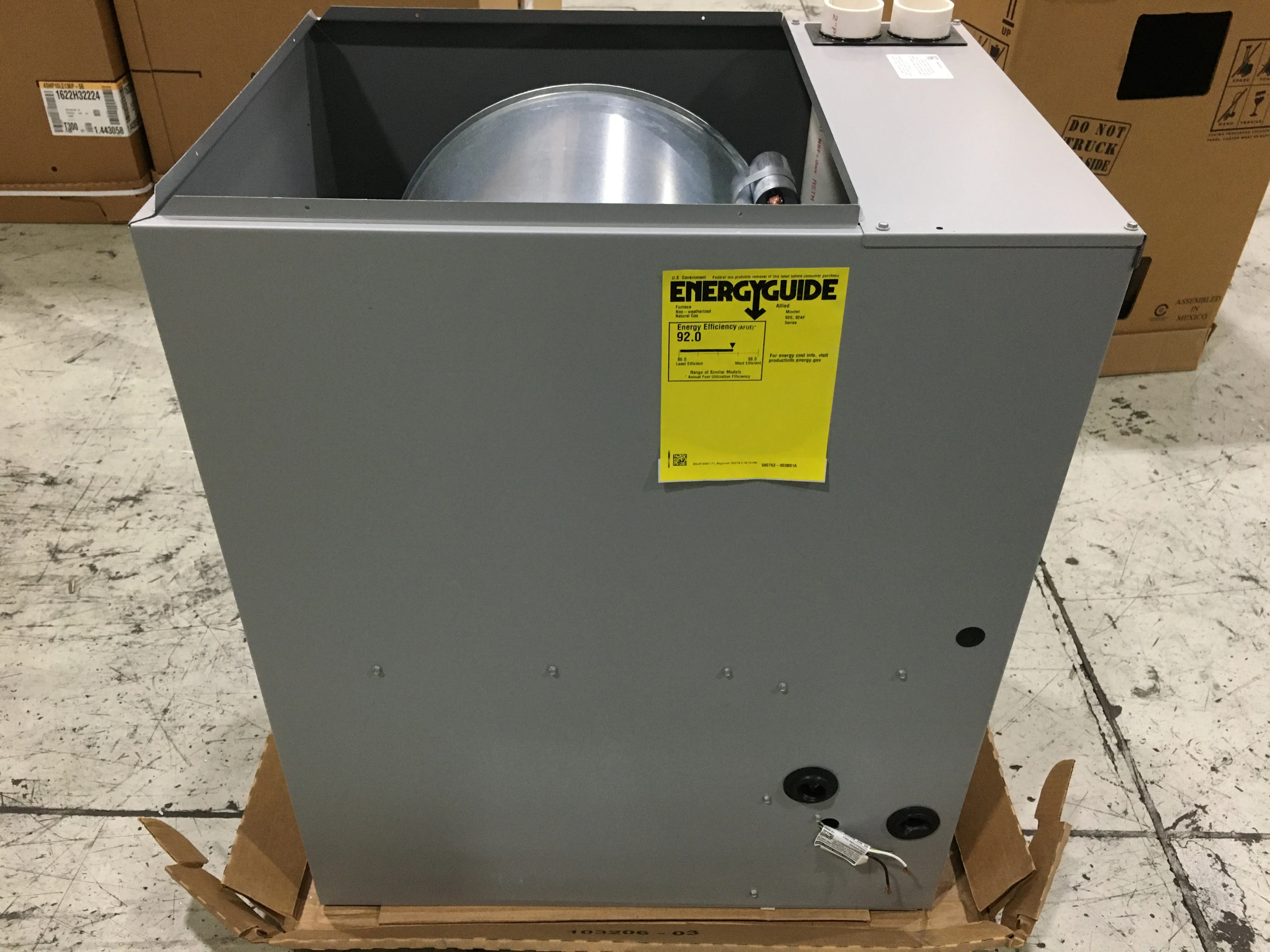 110000 Btu Single-Stage Downflow PSC Multi Speed Gas Furnace 92% Afue 120/60/1 Cfm: 2000 - Image 3