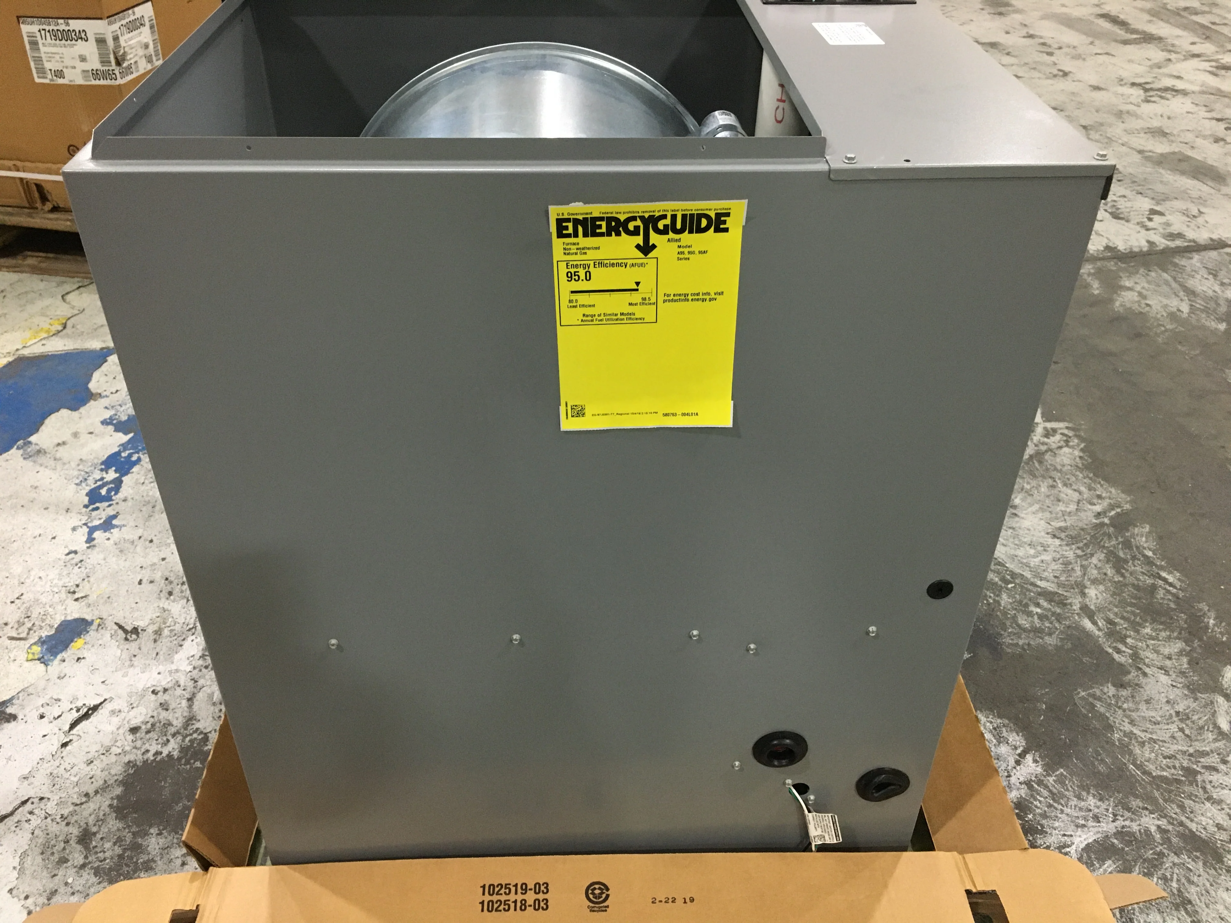 110,000 Btu Single-Stage Downflow PSC Multi Speed Gas Furnace 95% Afue 120/60/1 Cfm: 2000 - Image 6