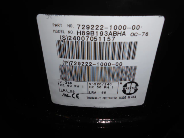 1-1/2 TON AC/HP HERMETIC COMPRESSOR 265/1/60 220-240/1/50 R-410A - Image 4