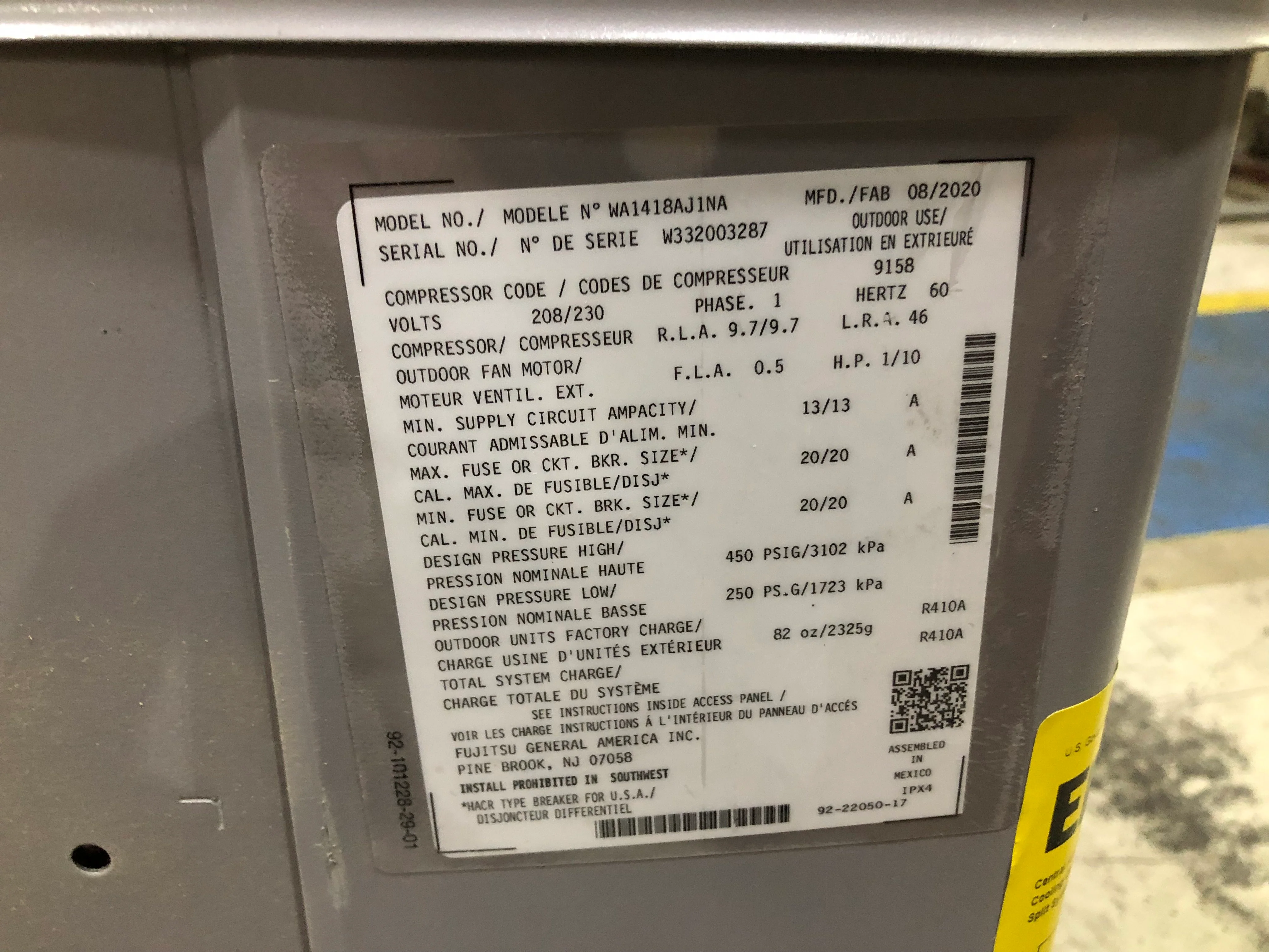 1.5 Ton Split-System Air Conditioner 208-230/60/1 R410A 14 SEER - Image 3