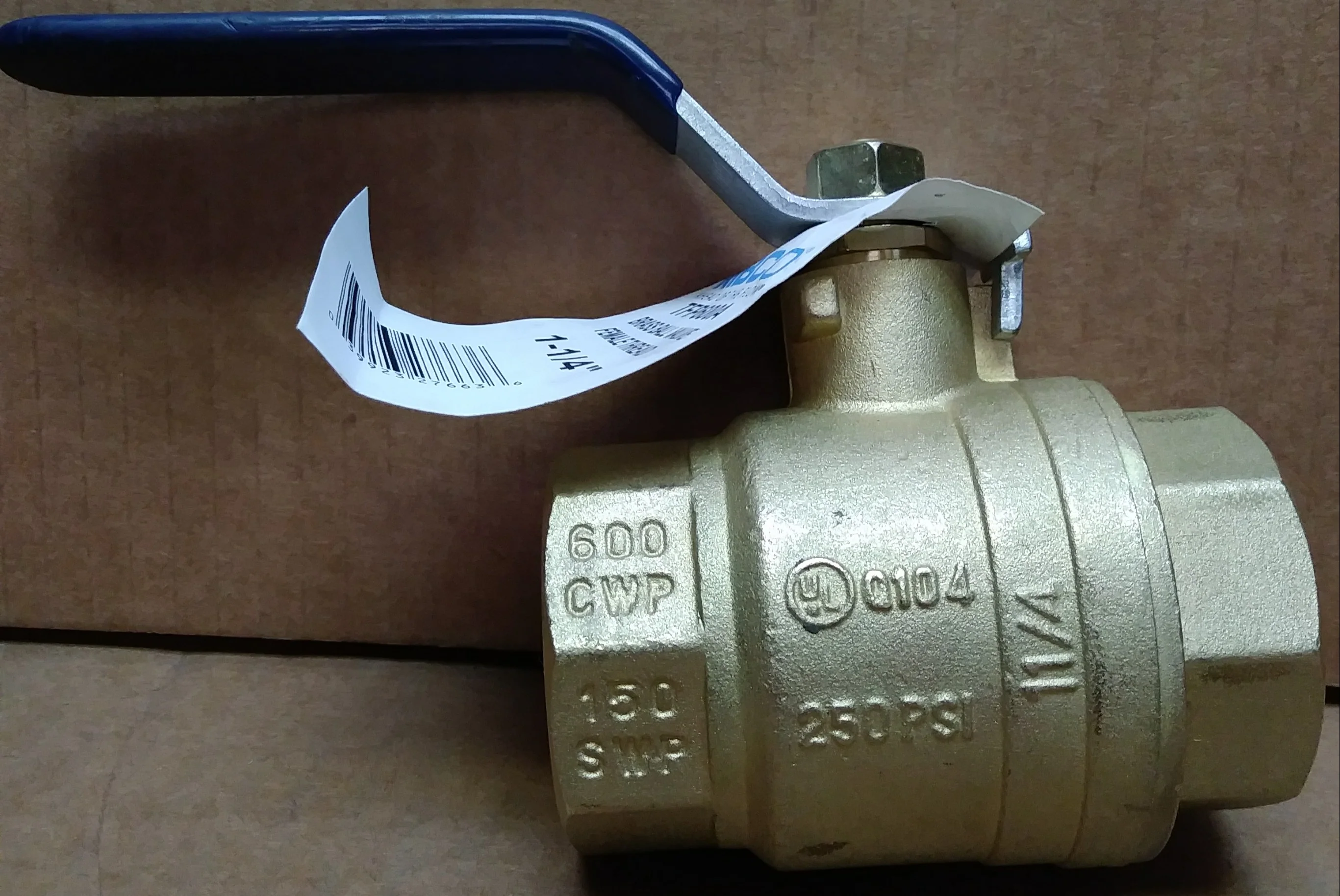 1-1/4" FPT Brass Ball Valve - Image 6