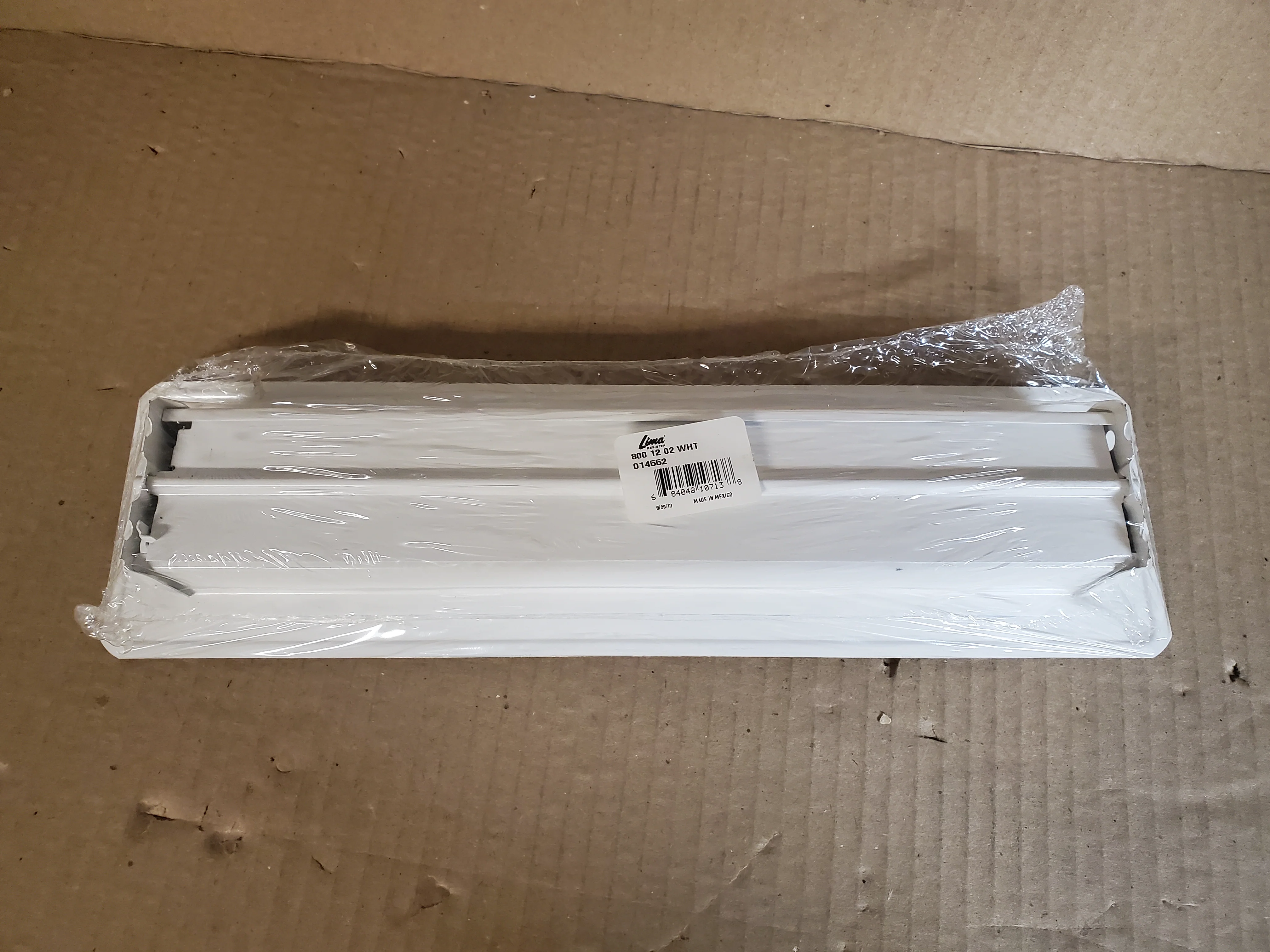 12 X 2 WHITE STEEL STAMPED FLOOR REGISTER/W TOE OPERATED LOUVER DAMPER - Image 2