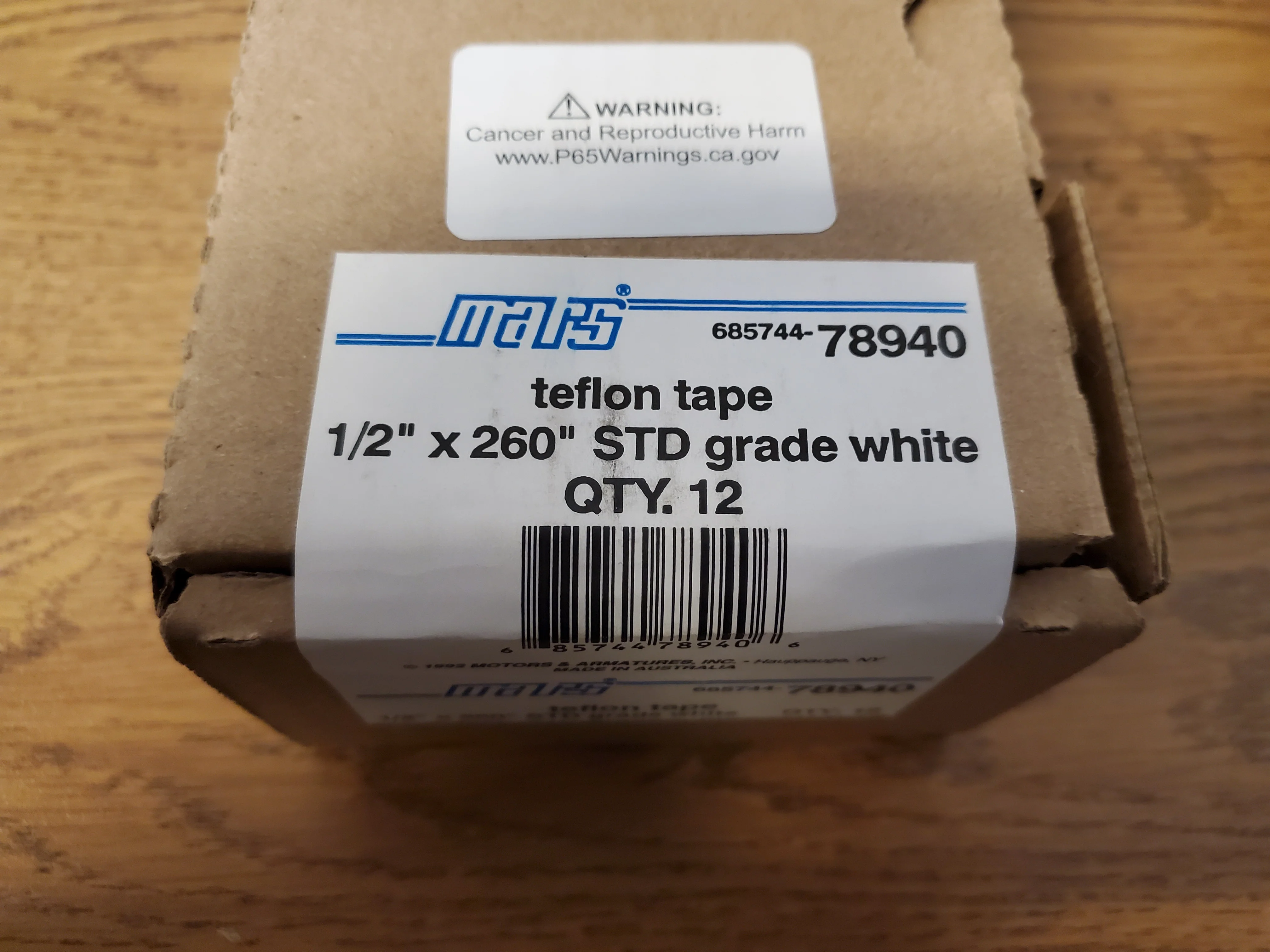 1/2" x 260" STD GRADE TEFLON TAPE WHITE - Image 3