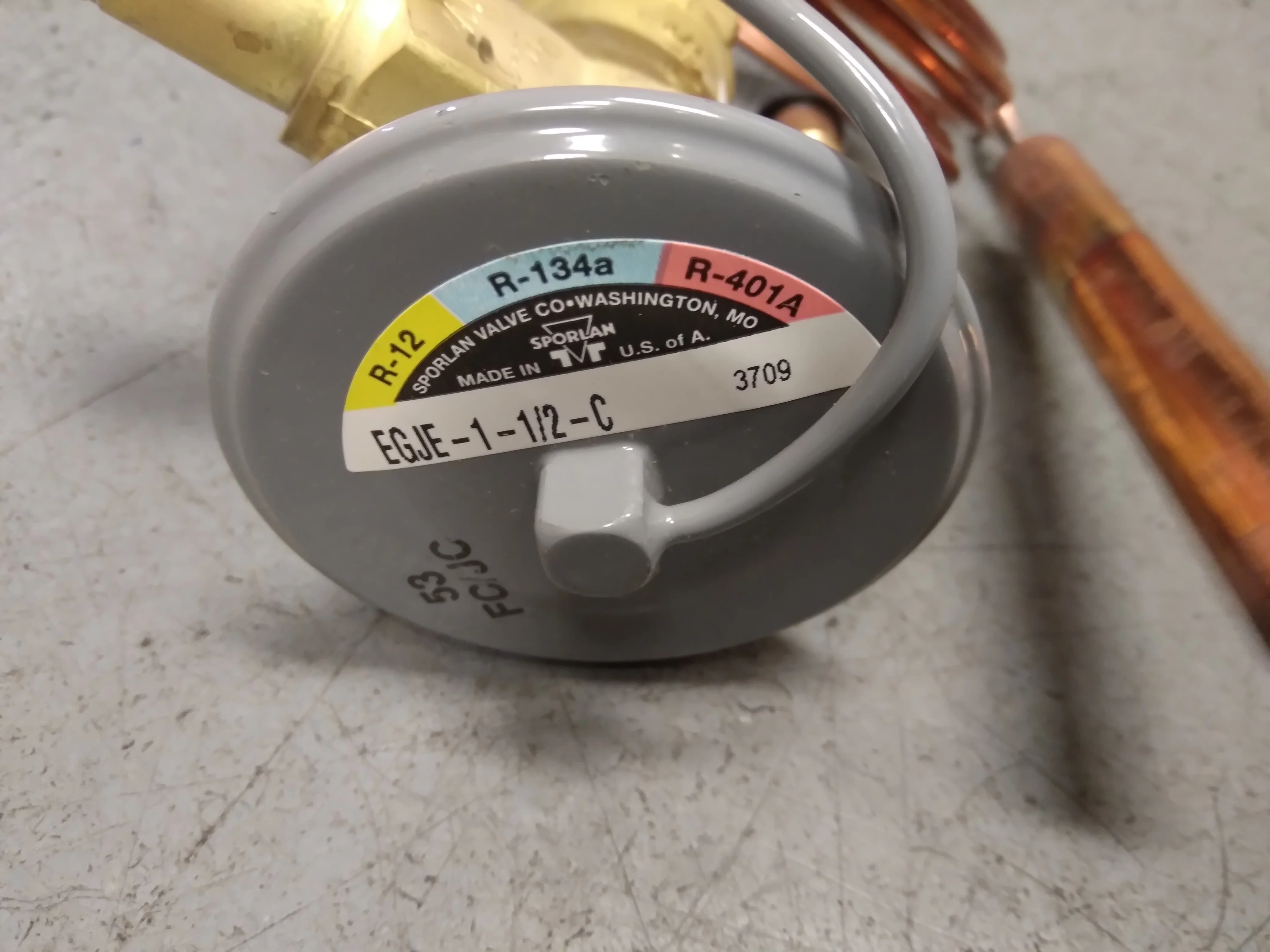 1/2" X 3/8" ODF 1.5 Ton Thermal Expansion Valve w/60" Capillary R-22 - Image 3