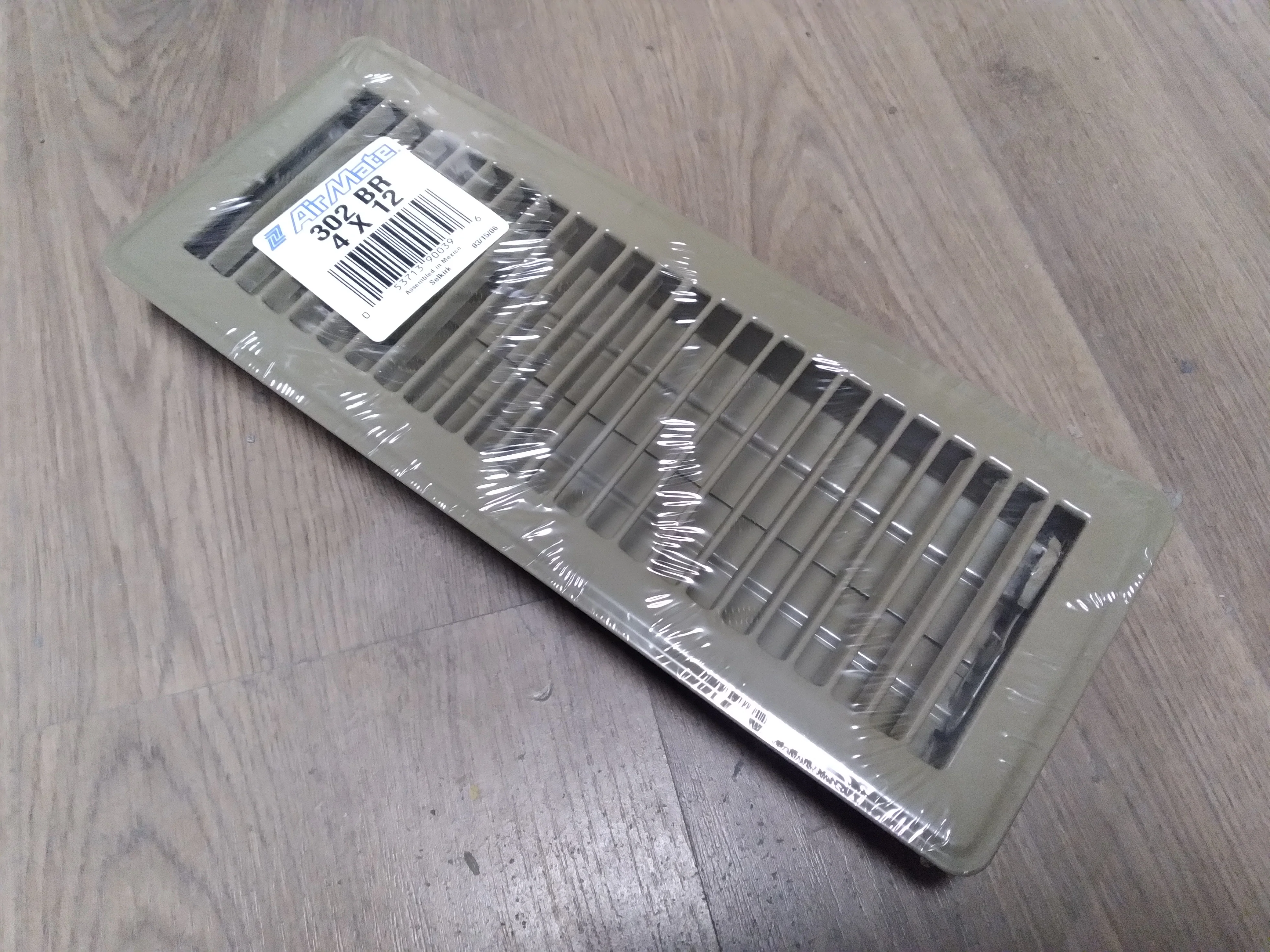 12 x 4"  FLOOR REGISTER BROWN, SOLD INDIVIDUALLY