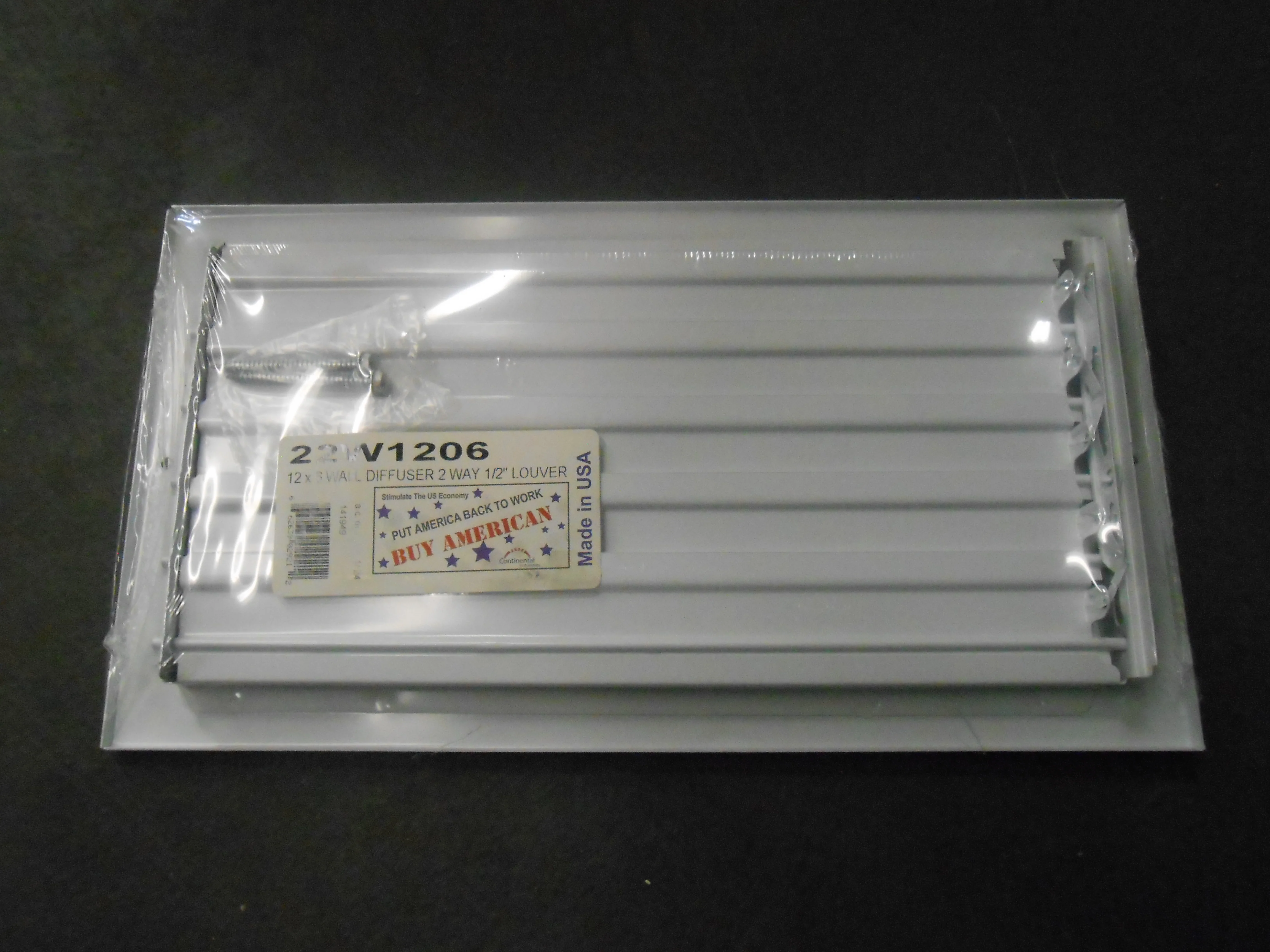 12" X 6" WALL DIFFUSER 2 WAY 1/2" LOUVER - Image 2