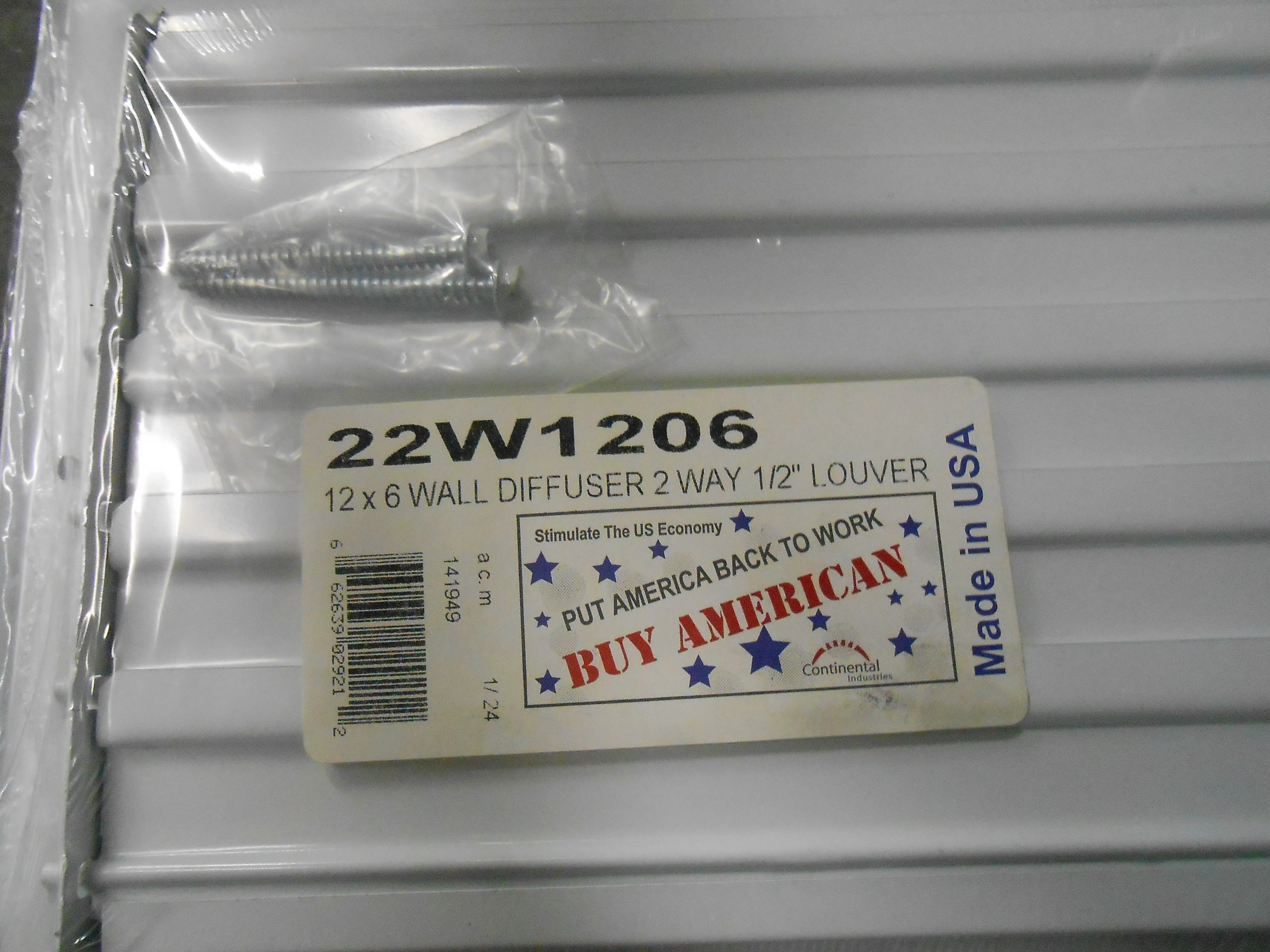 12" X 6" WALL DIFFUSER 2 WAY 1/2" LOUVER - Image 6