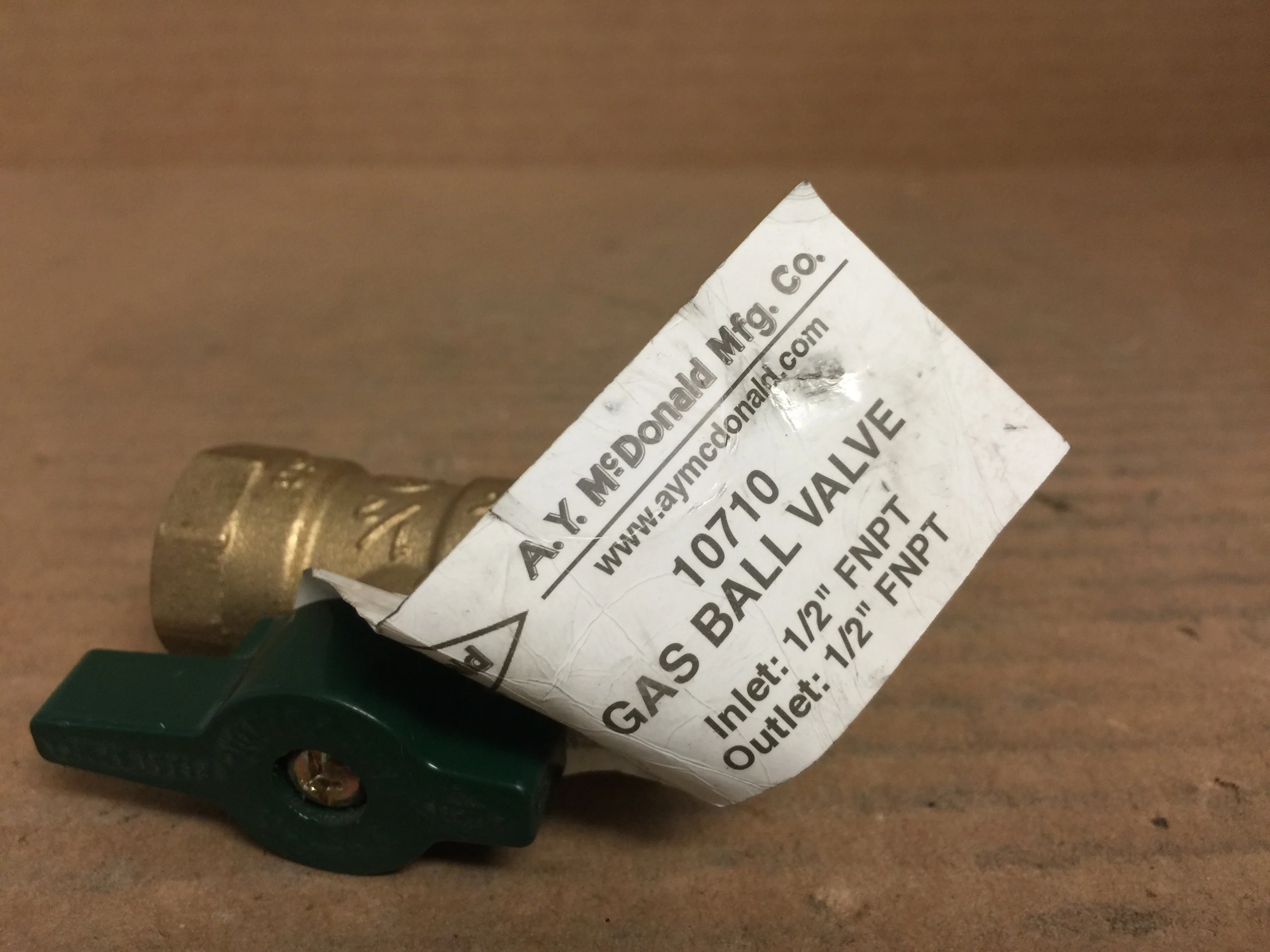 1/2" FNPT GAS BALL VALVE;  BRASS - Image 3