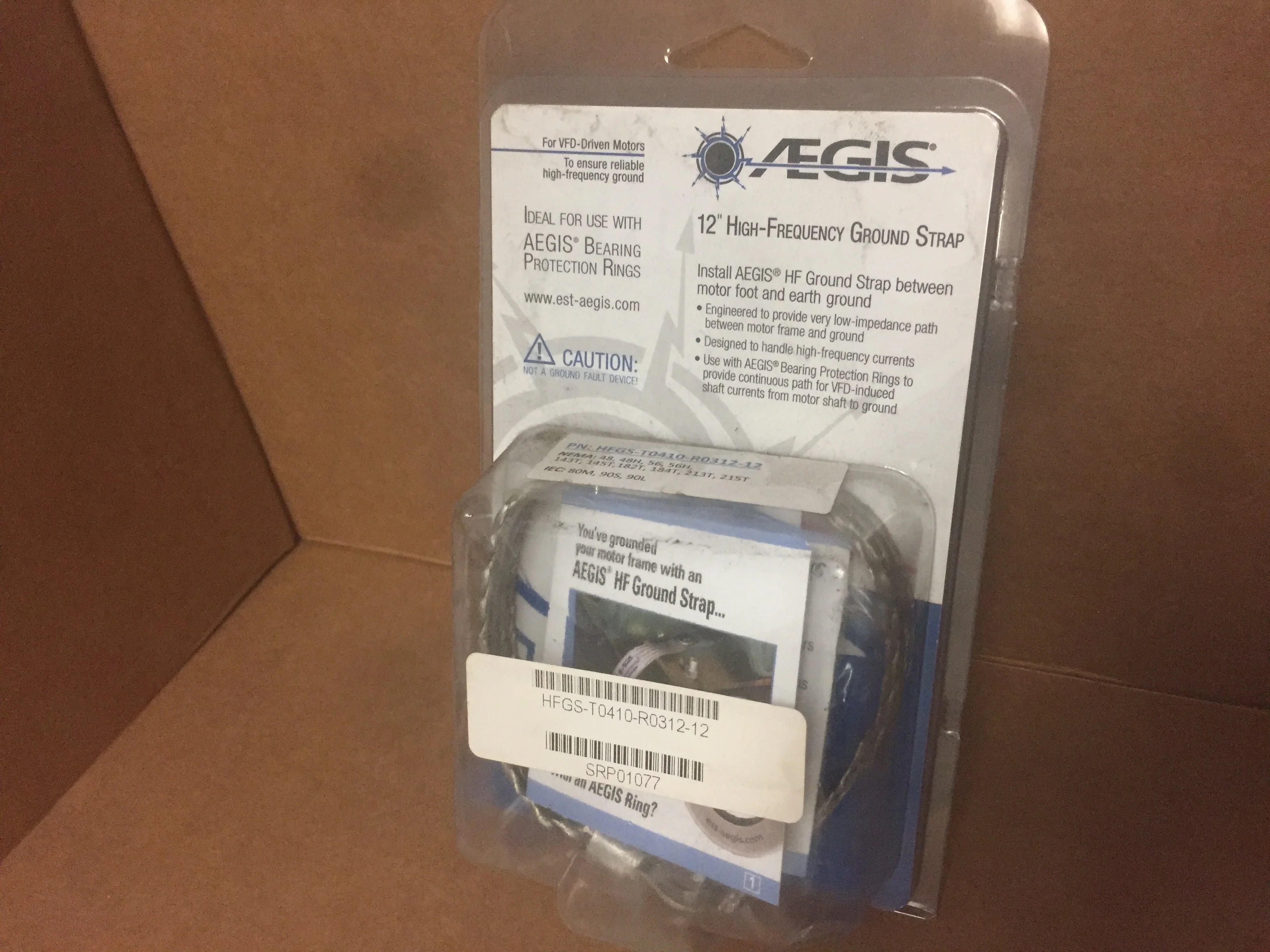 12" High Frequency Ground Strap for Vfd Driven Motors - Image 2