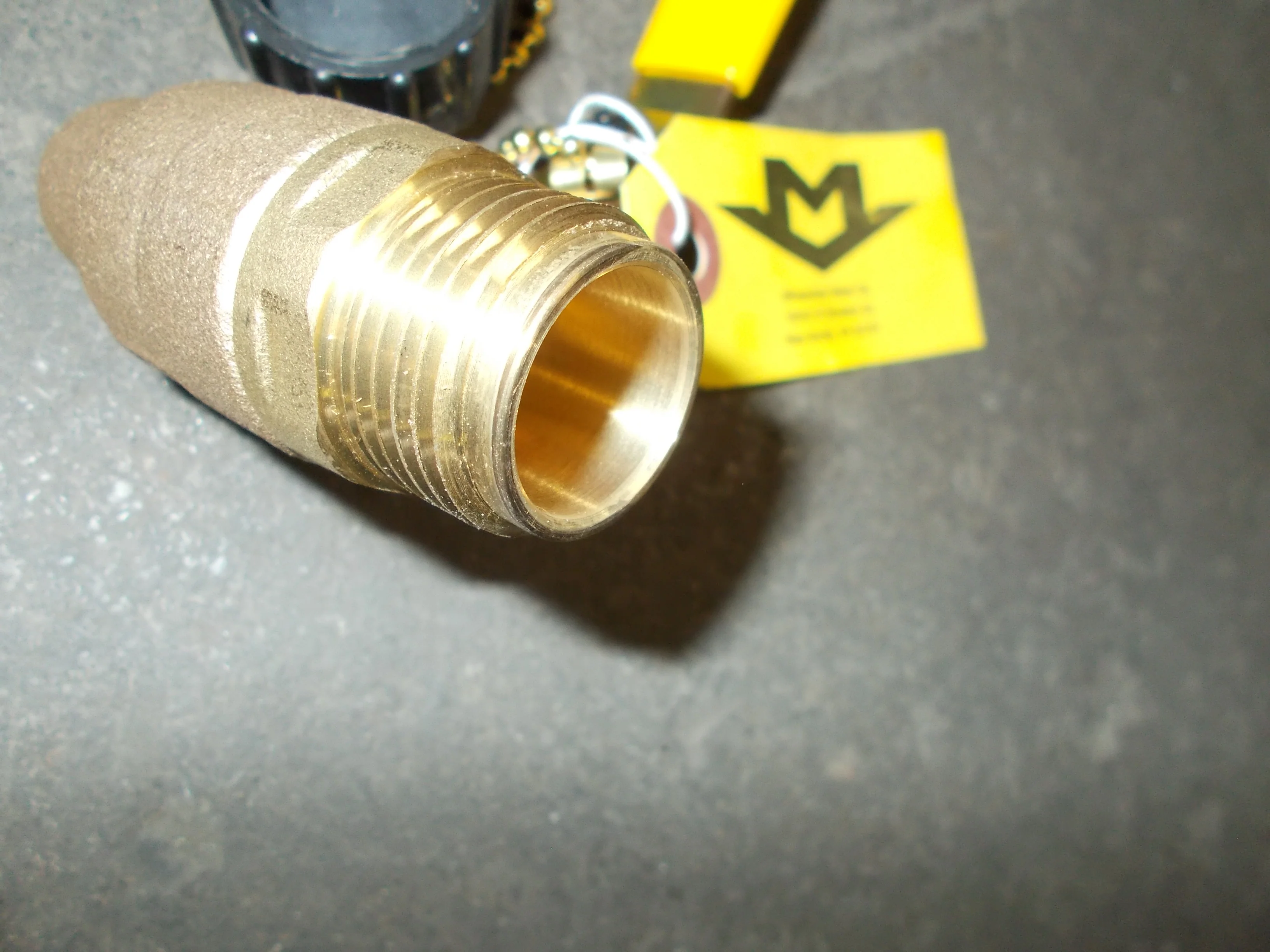 1/2" X SWEAT X 3/4" M.P.T. BRONZE/BRASS BALL VALVE - Image 3