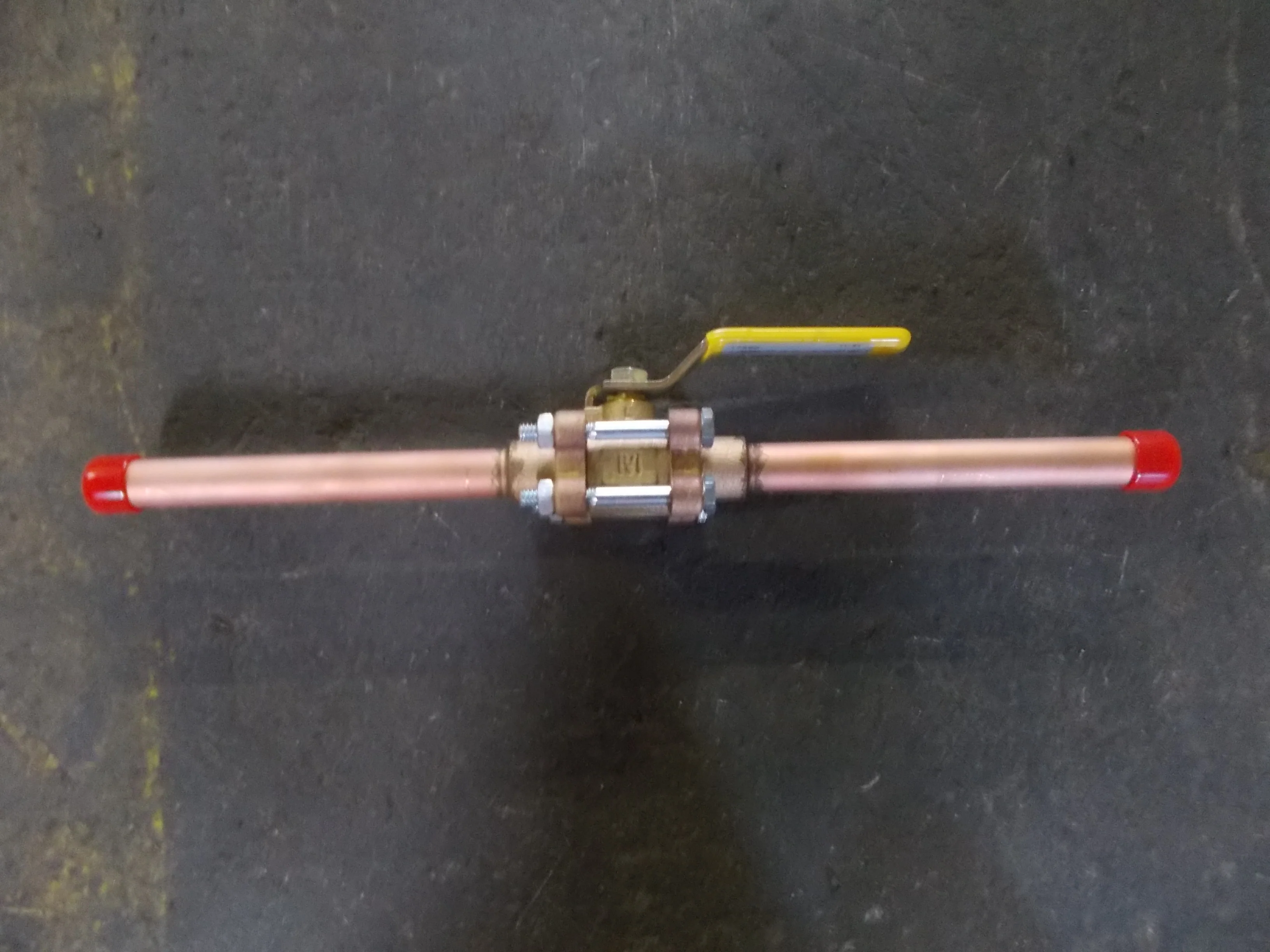 1/2" Sweat Bronze Ball Valve w/Extended Tube Ends Oxygen Cleaned