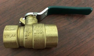 1/2" THREADED TWO-PIECE BRASS FULL PORT BALL VALVE/W OPERATING LEVER - Image 3