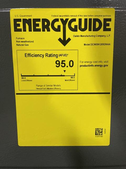 120,000 BTU Low NOx 1-Stg Downflow/Horizontal ECM Multi Speed Gas Furnace 96% 115/60/1 CFM: 2000 - Image 4