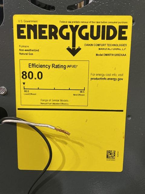 120,000 Btu Upflow/Horizontal Two Stage ECM Natural Gas Furnace 115/60/1 2000 CFM 80% - Image 4