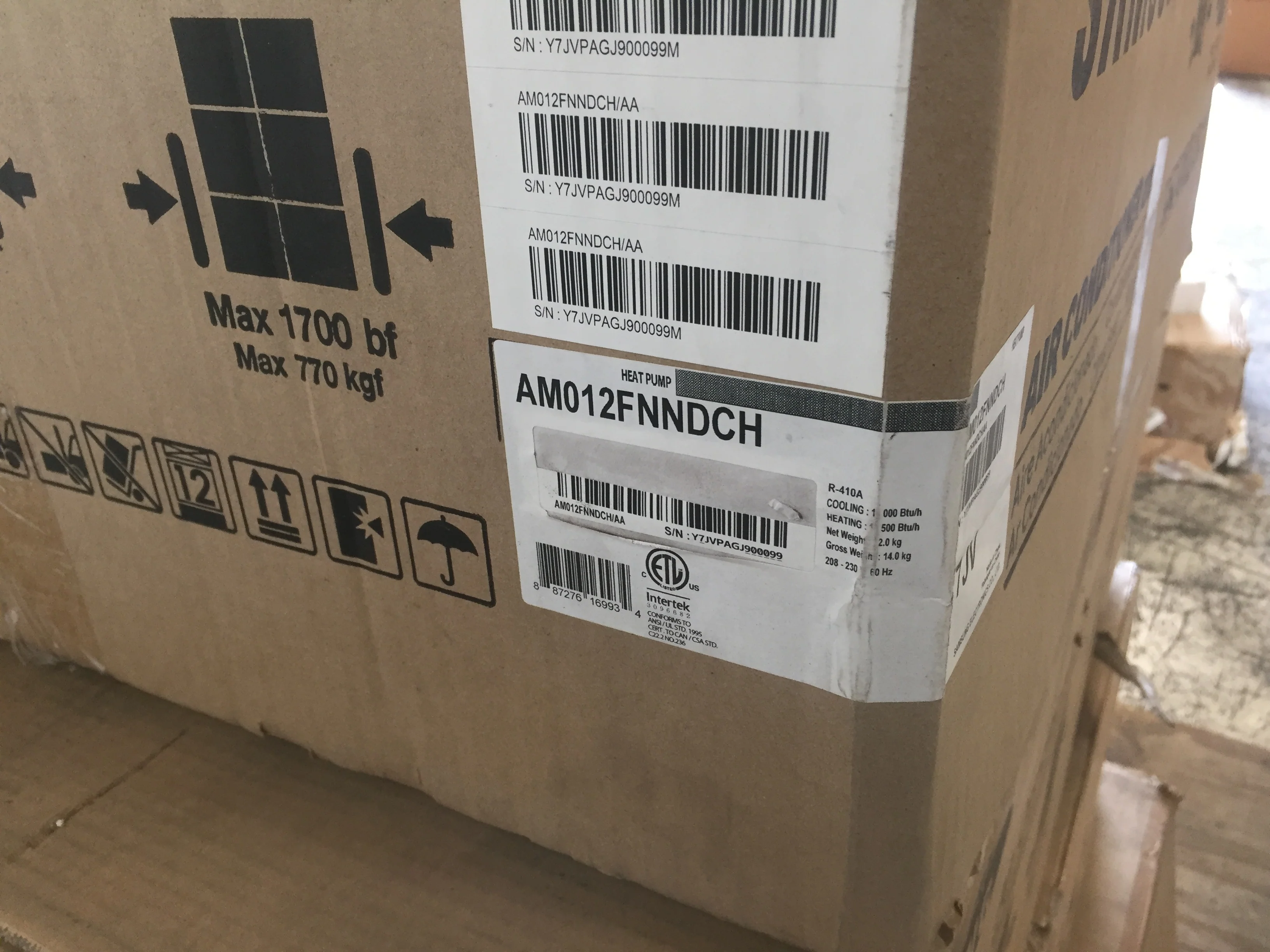 12,000 BTU Cassette Type Indoor Inverter Mini-Split Heat Pump, 208-230/60/1 R-410A - Image 5