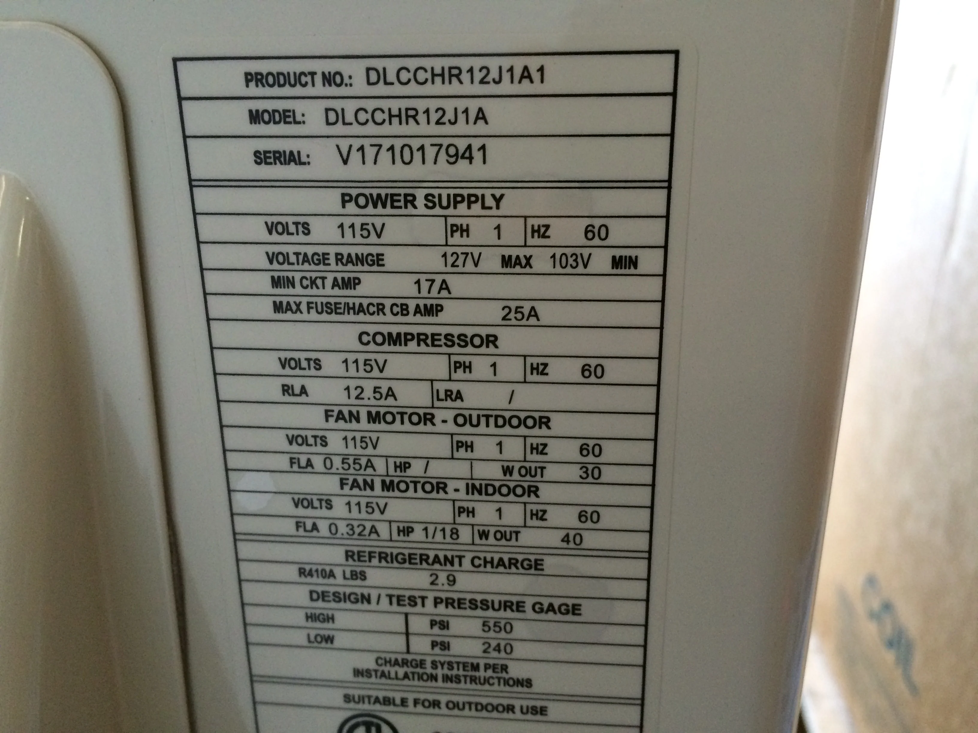 12,000 Btu Outdoor Mini-Split AC Unit 115/60/1 R-410A - Image 7