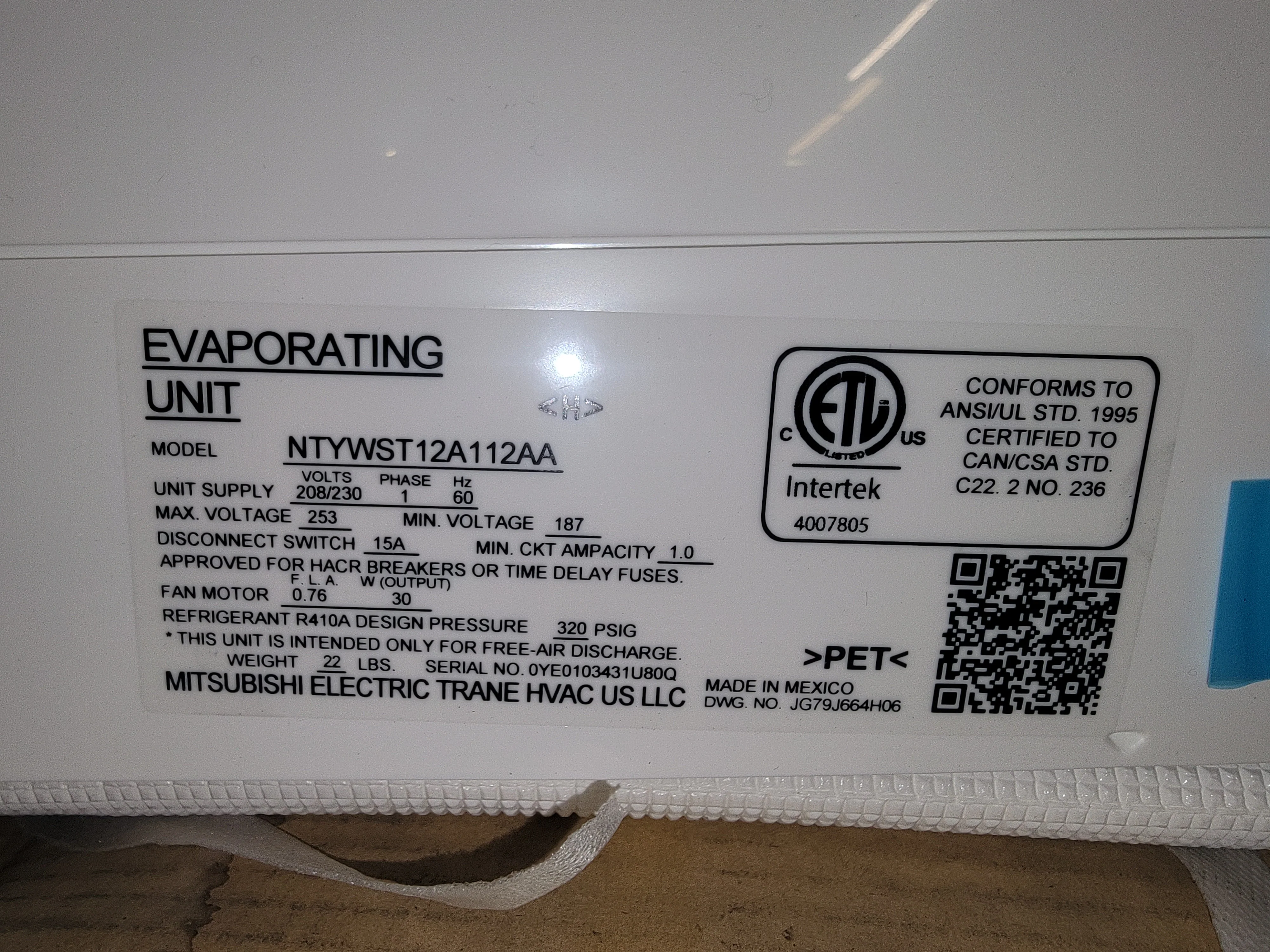 12,000 Btu Single-Zone ID Mini-Split Inverter AC , 23 Seer 208-230/60/1 R-410A - Image 5