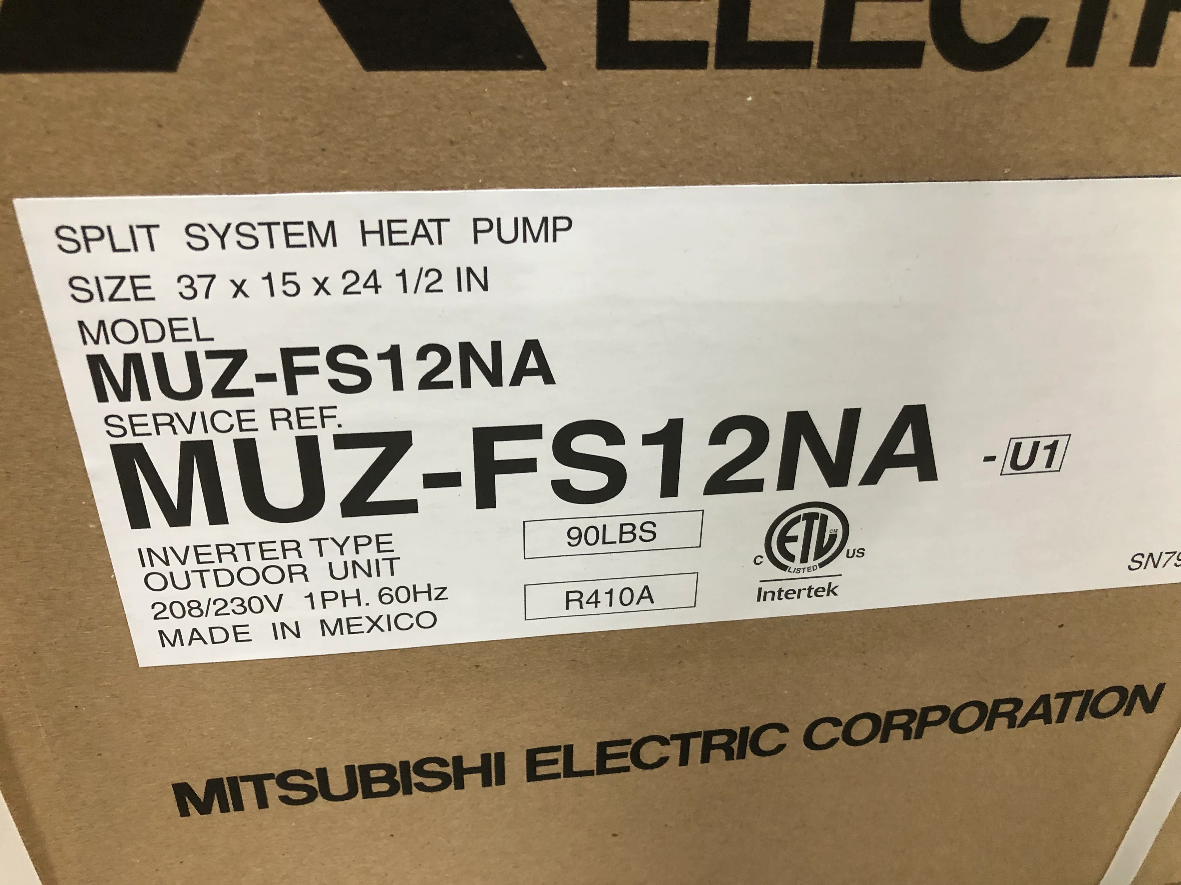 12,000 BTU Single-Zone Outdoor Mini-Split Heat Pump, 26 SEER 208-230/60/1 R-410A - Image 4
