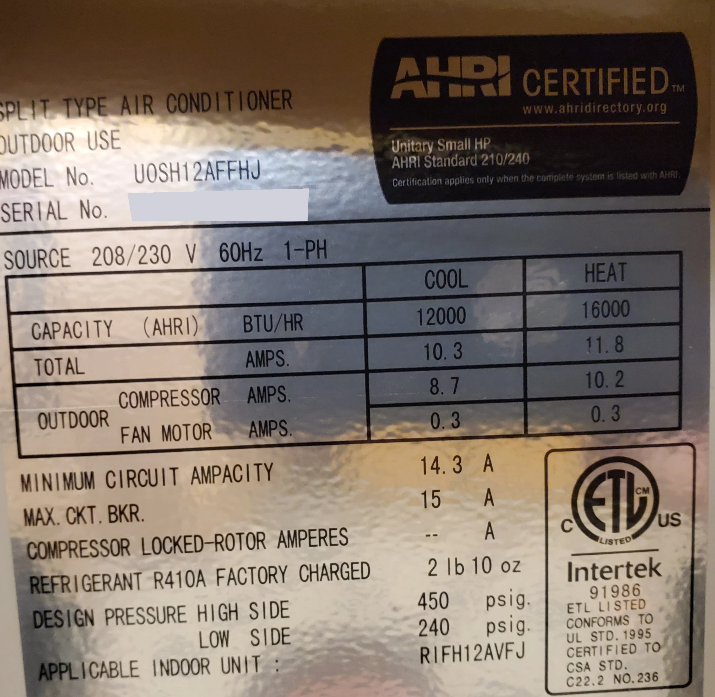12,000 BTU Ultra Series Single-Zone Inverter Outdoor Mini-Split Heat Pump Unit - Image 5