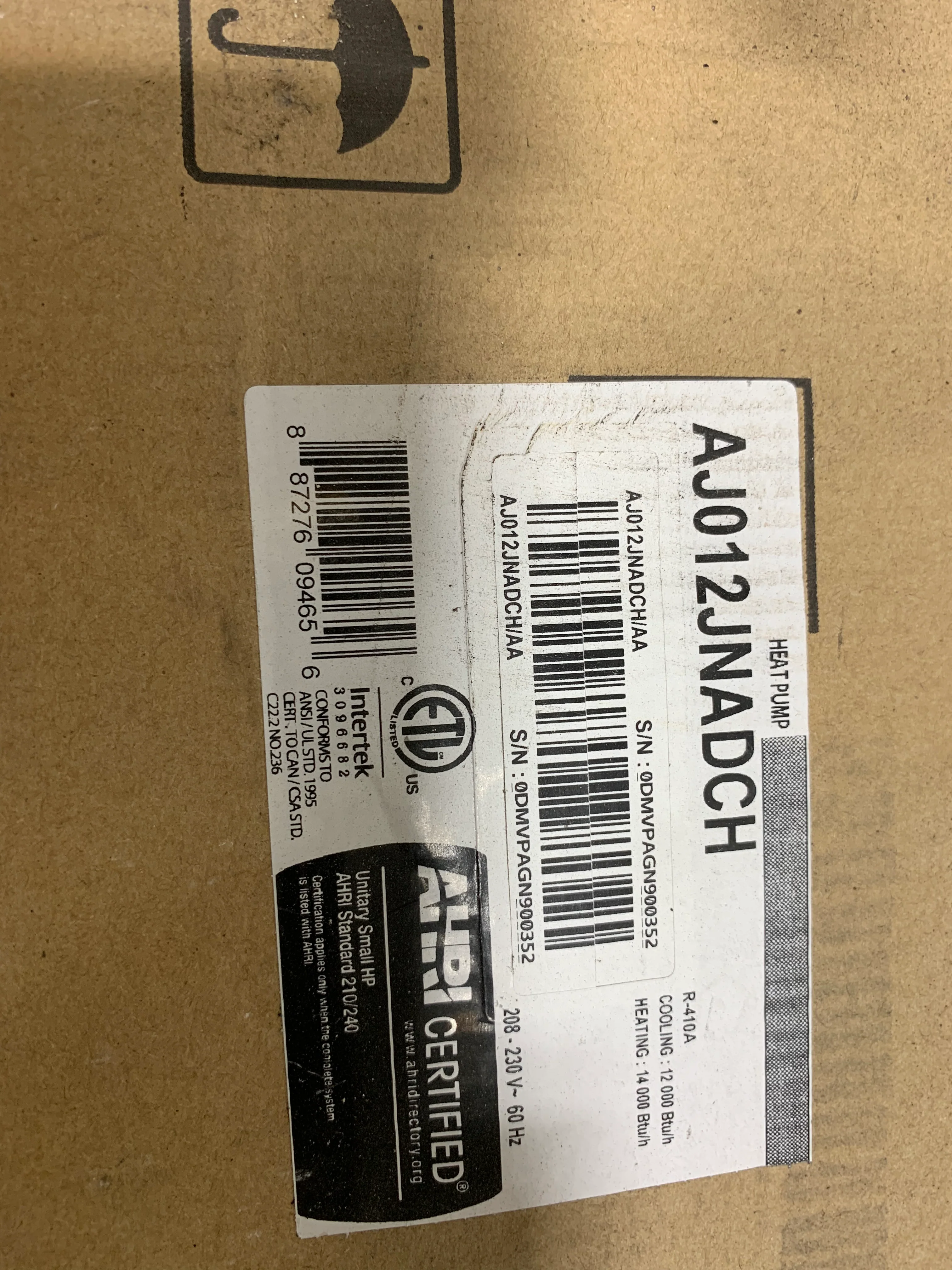 12,000/14,000 BTU Indoor Heat Pump Mini Split Unit, 208-230/60/1 R410A - Image 5