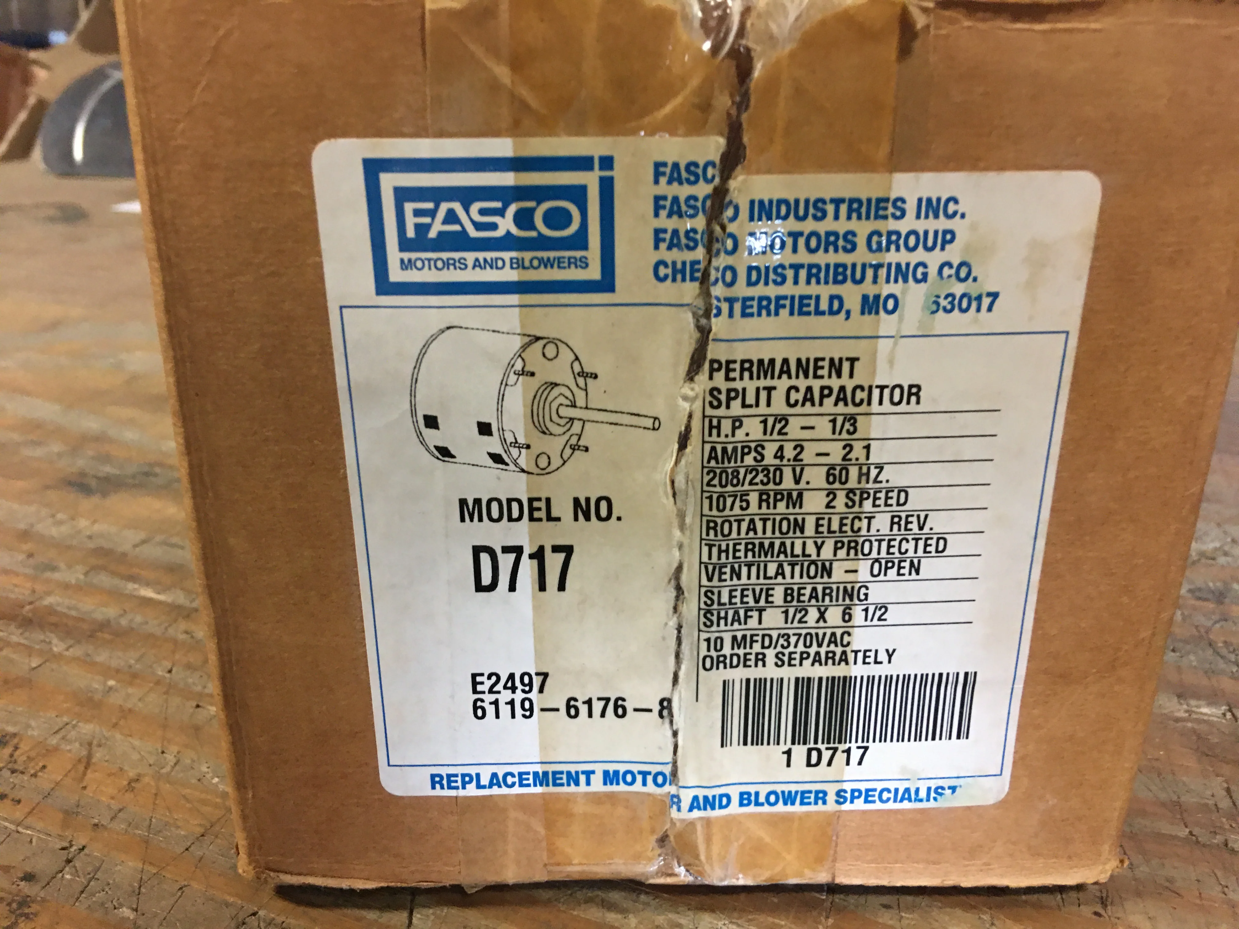 1/2-1/3 HP PSC Electric Motor 208/230/60 1075RPM 2 Speed - Image 5