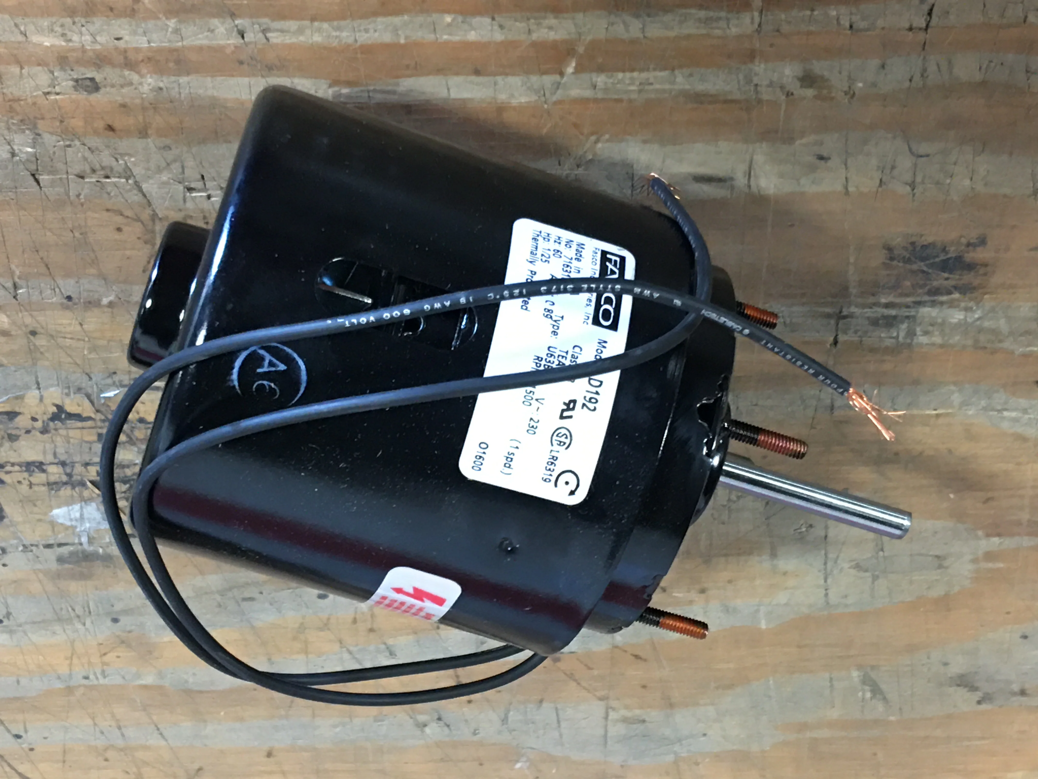 1/25 HP Motor 230/60/1 1500 RPM 1 Speed - Image 3