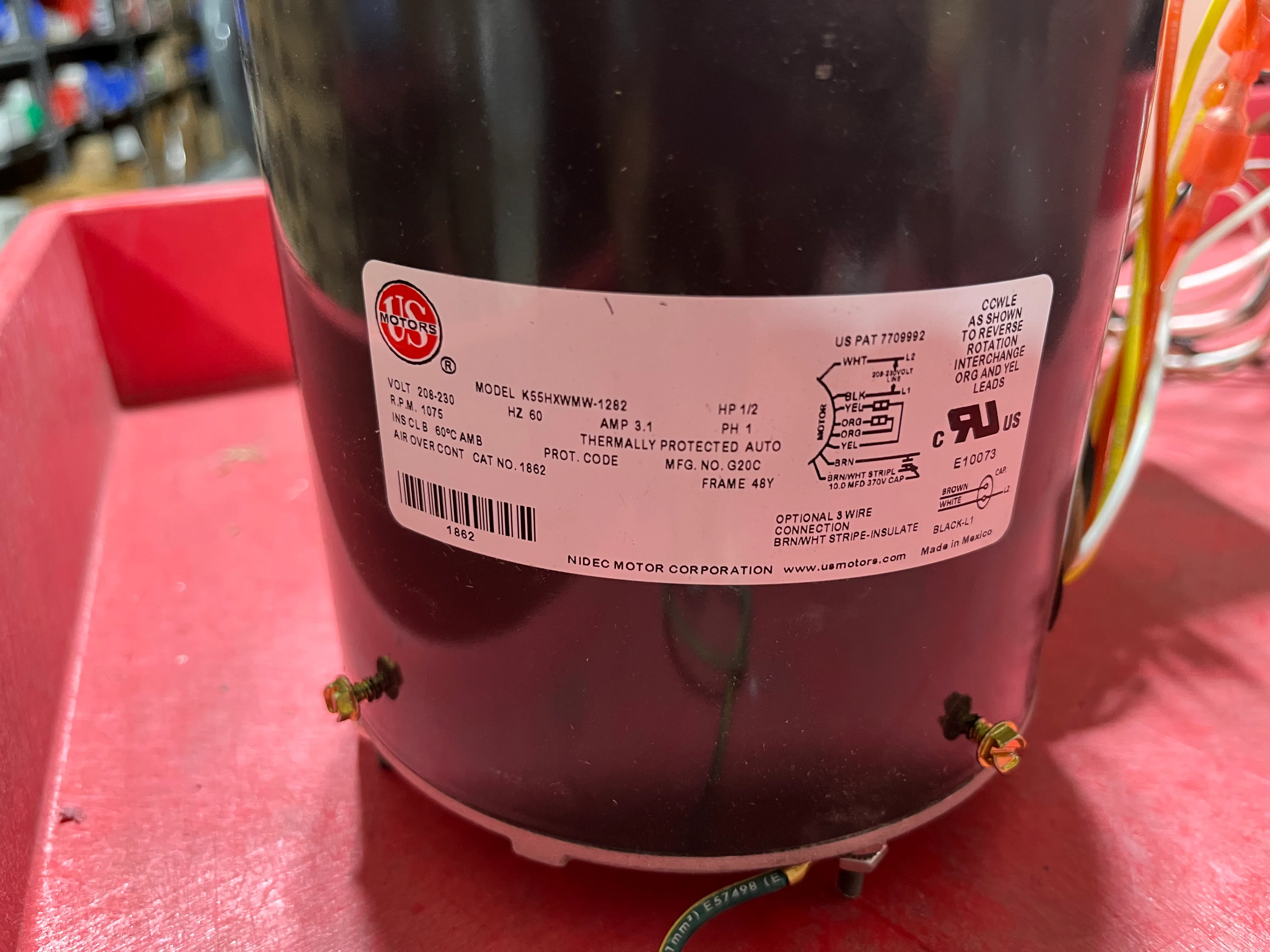 1/2HP Condenser Fan Motor 208-230/60/1 RPM:1075/1-Speed - Image 4
